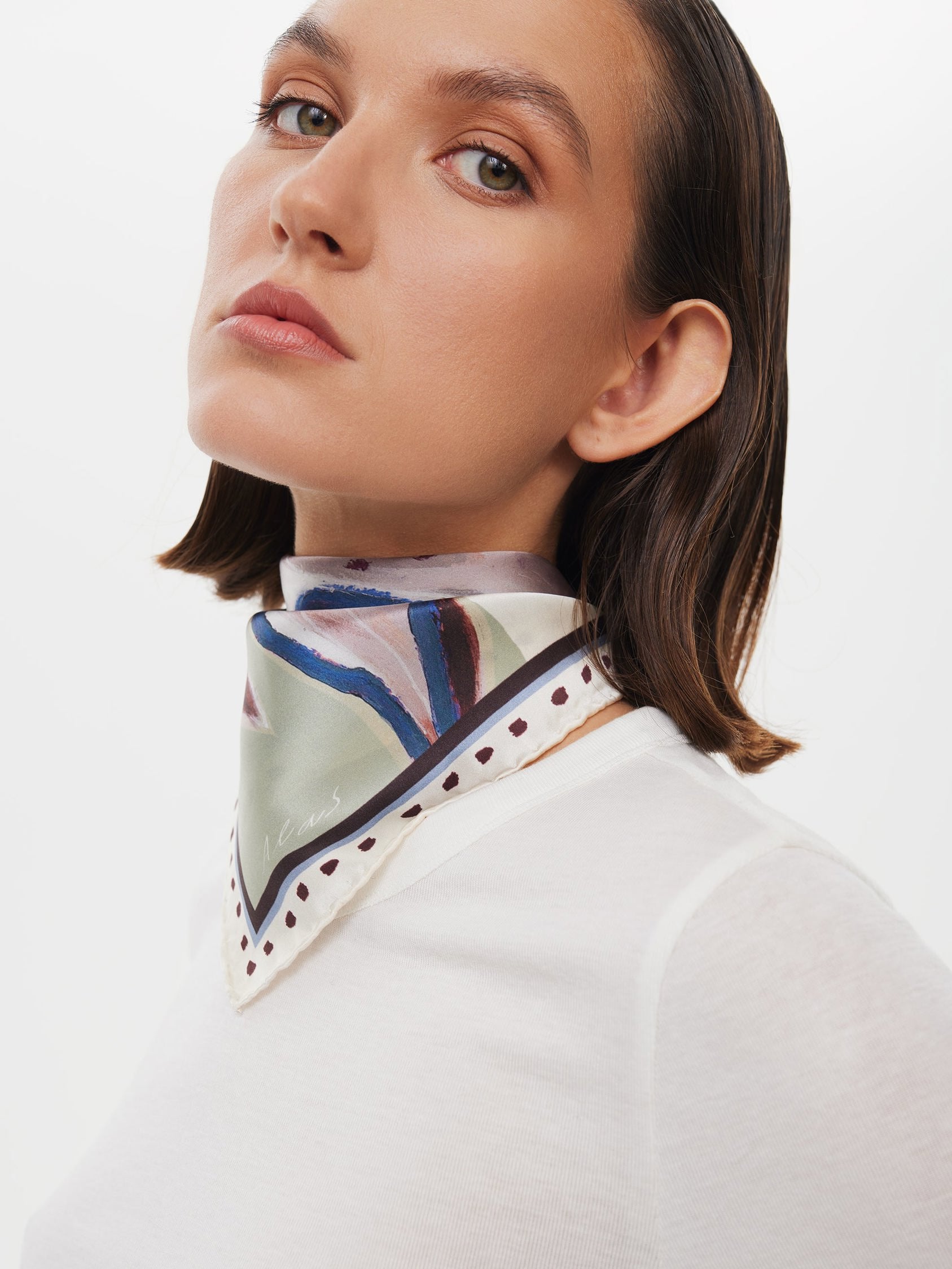 Silk Bandana 'The Botanist’s Gift' in Mint