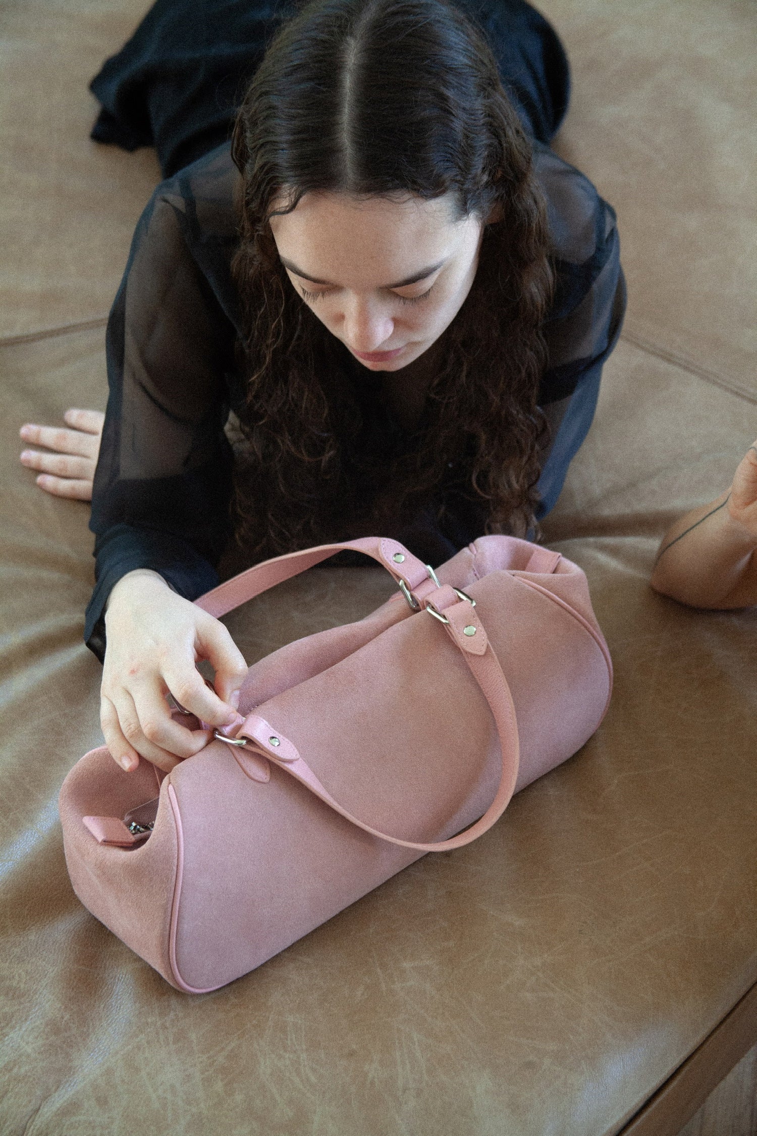 Suede pink Berlinesa bag