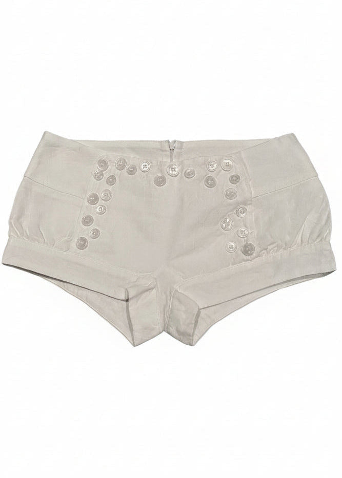 Multi-Button Sailor Short in White