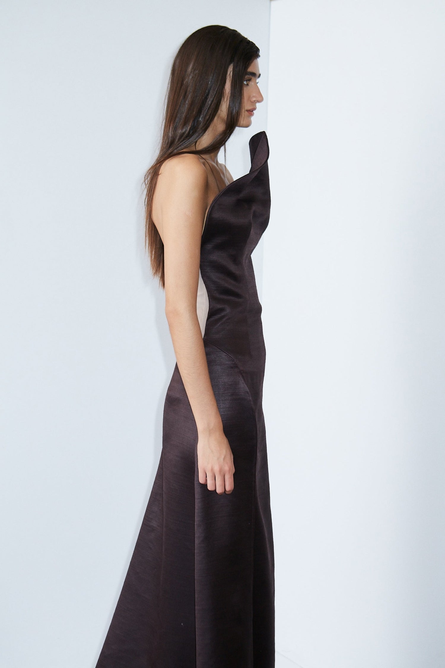 DUMONT DRESS DARK BROWN