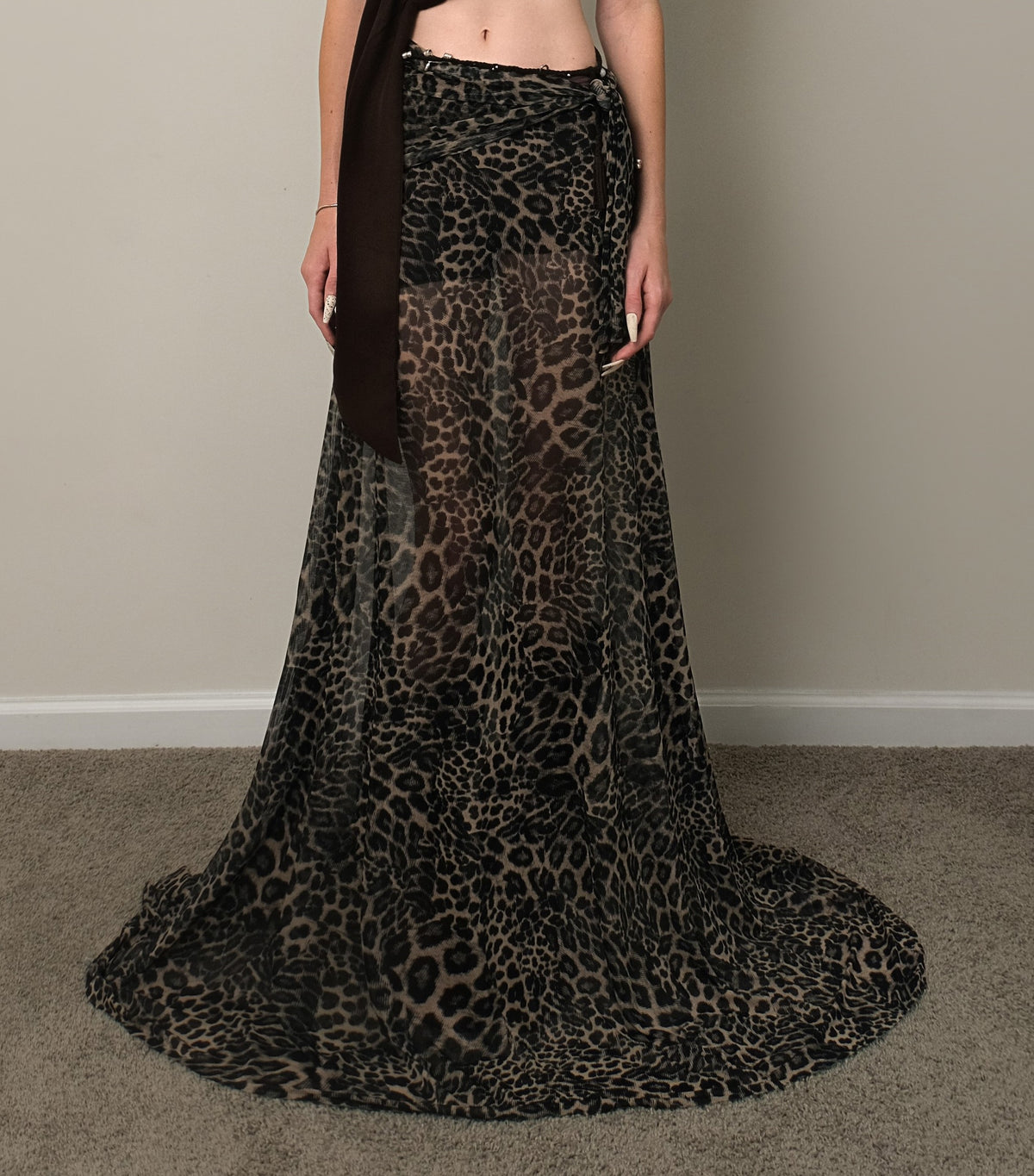 ORYNTHIA LEOPARD SKIRT