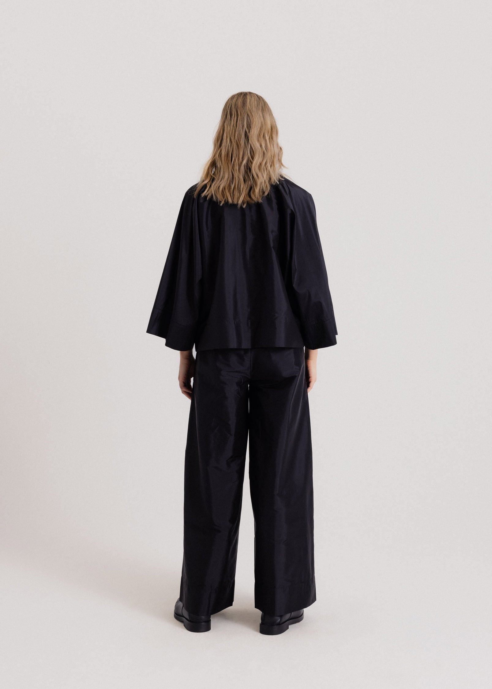 Taffeta Kimono Jacket in Black