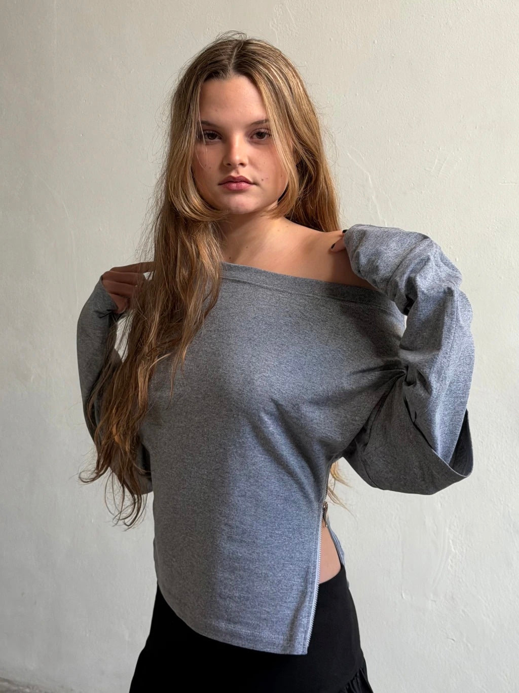 REMERA ONE ZIP - LONG SLEEVE - GREY