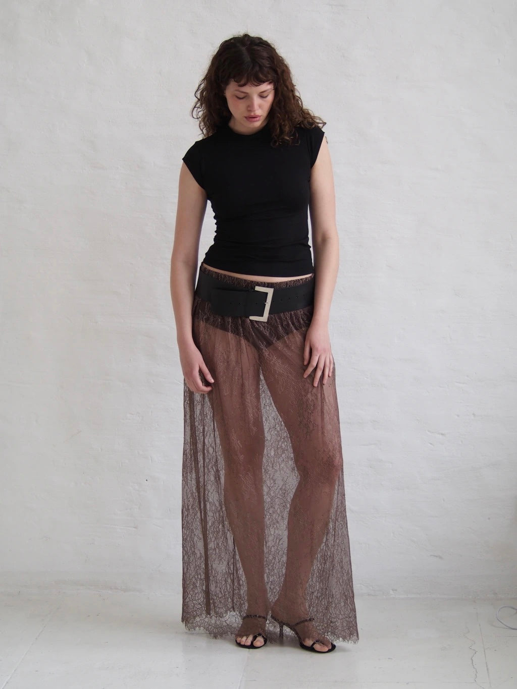 WIDE LEATHER BELT - BLACK