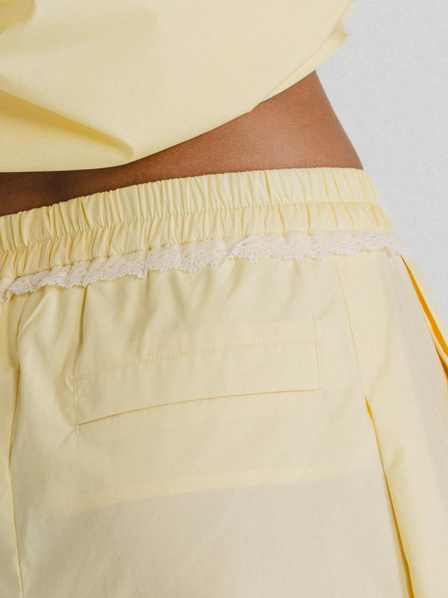 Cotton Poplin Shorts in Butter Yellow
