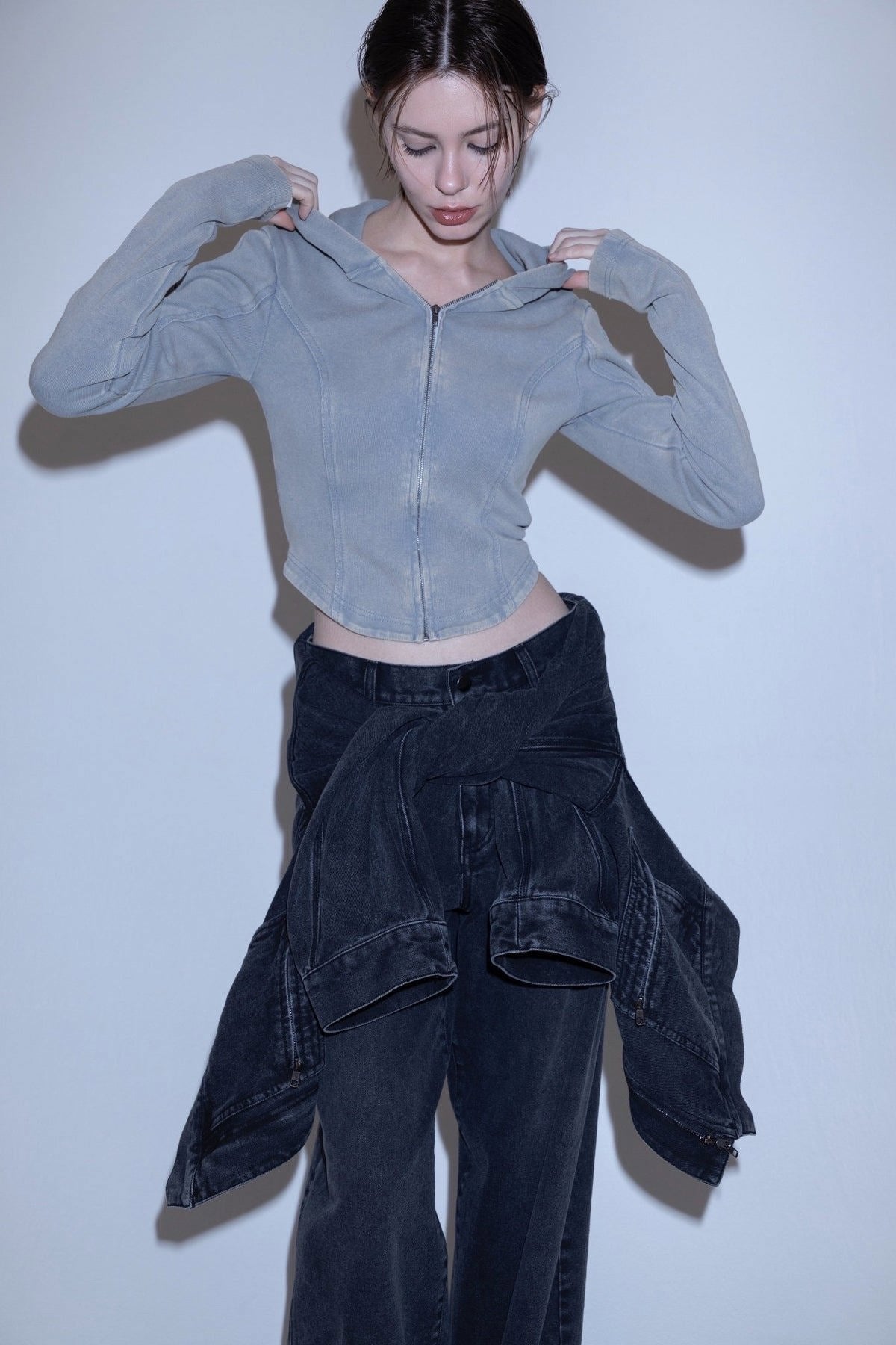 Corset zip tops