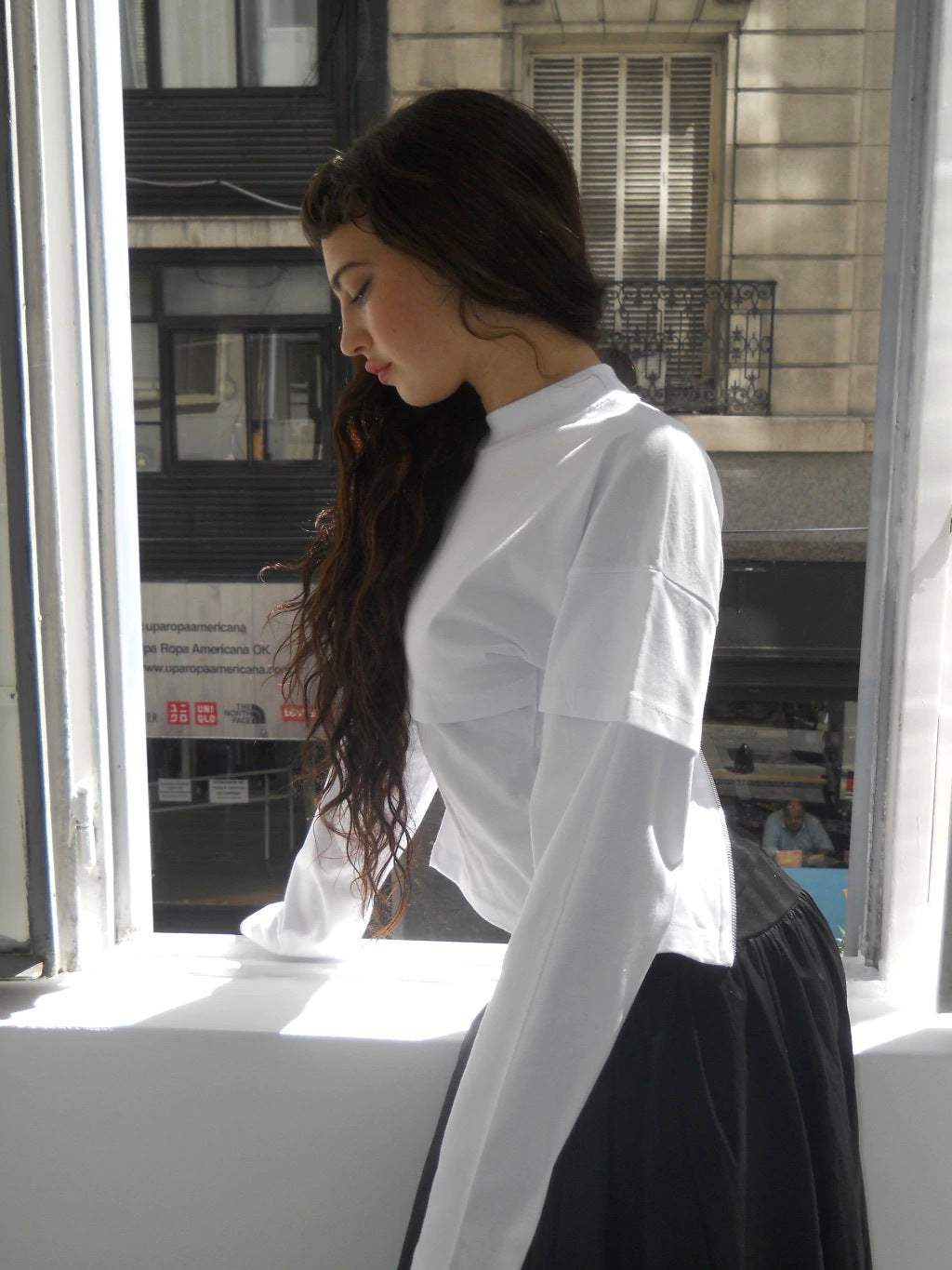 REMERA ZIP ON THE BACK - LONG SLEEVE - WHITE