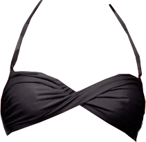 HA 002 - TWISTED BIKINI TOP - NOIR