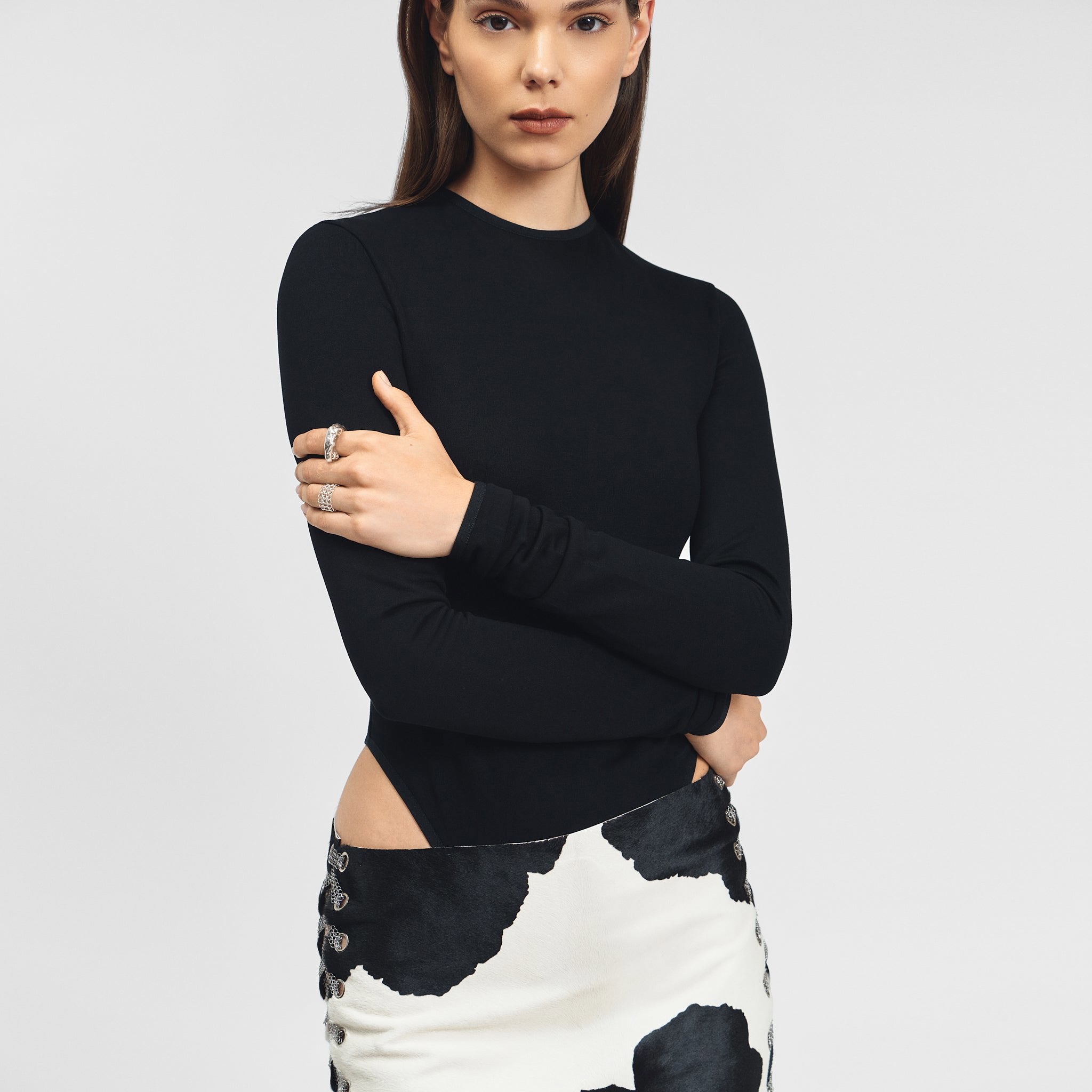 Sirena Skirt in Leather Cowprint