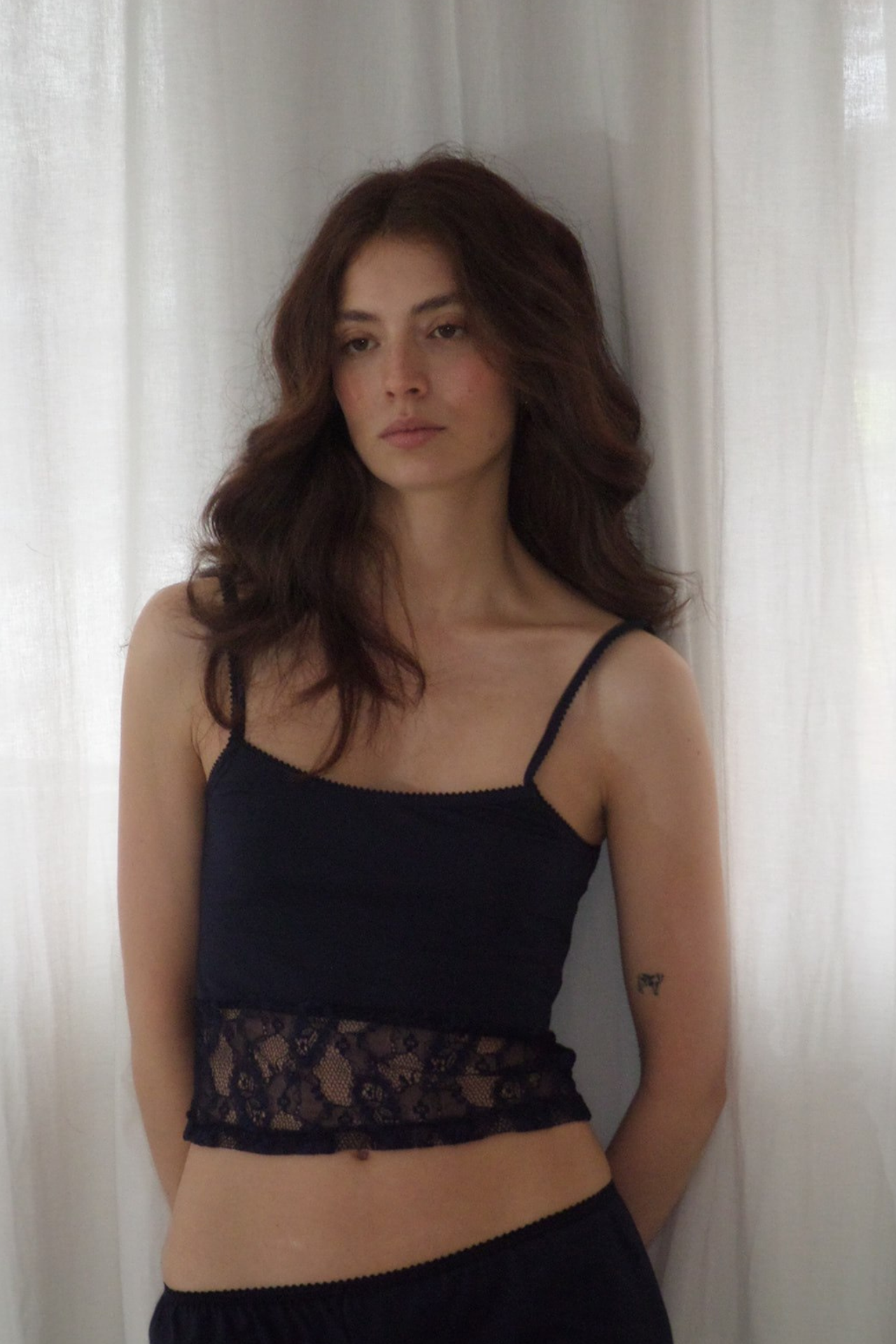 Nina Cotton & Lace Tank Top