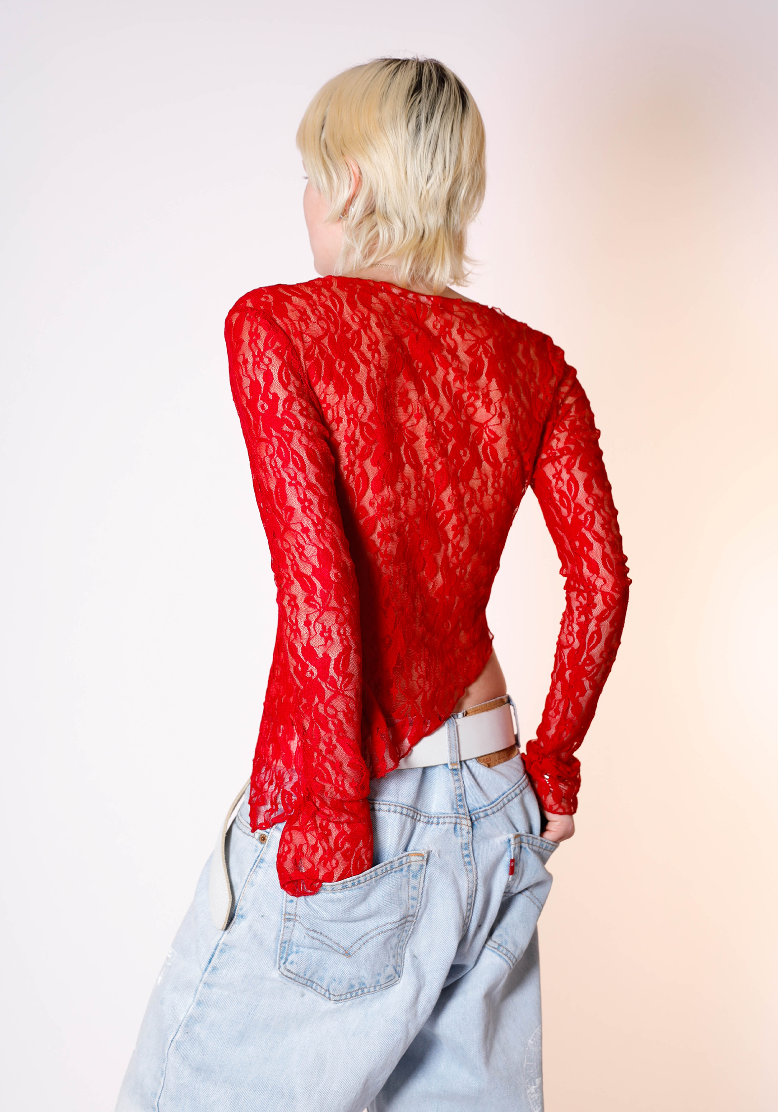 Demeter Long Sleeve Top in Cherry Lace