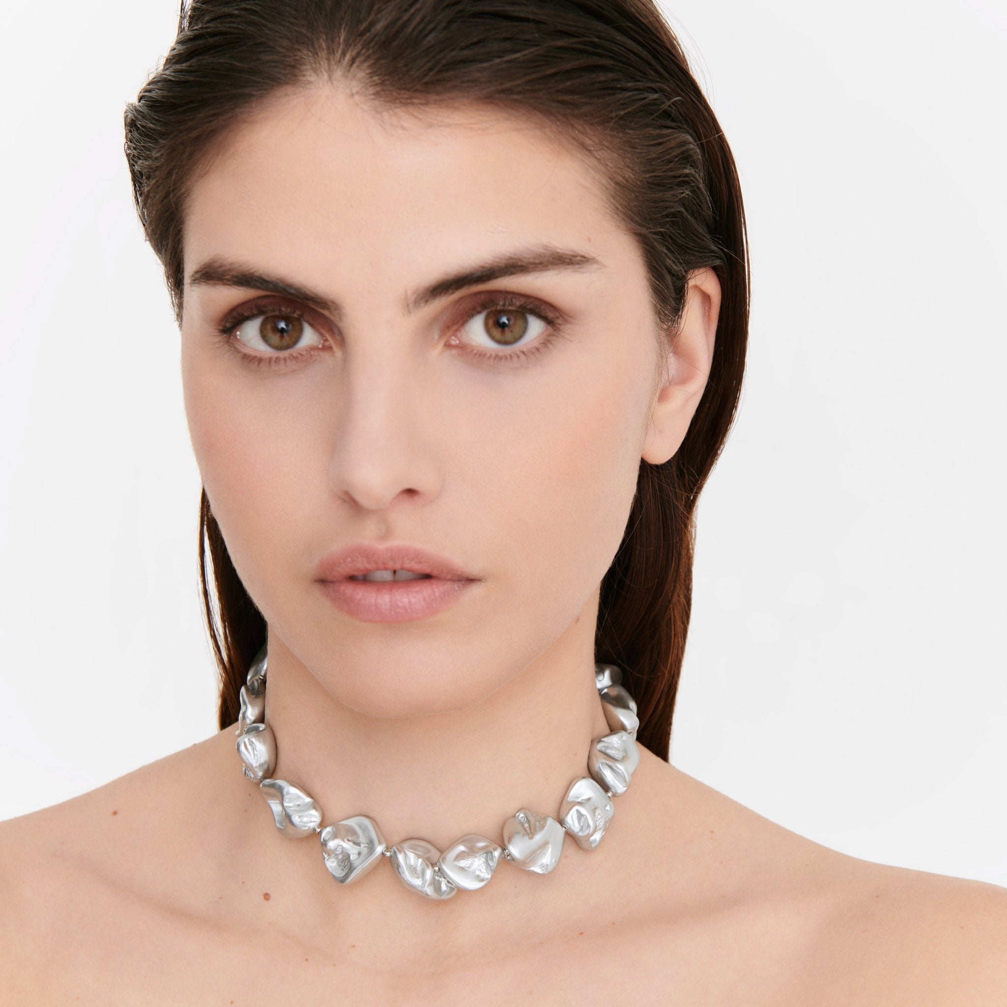 Silver Mother of Pearl Choker