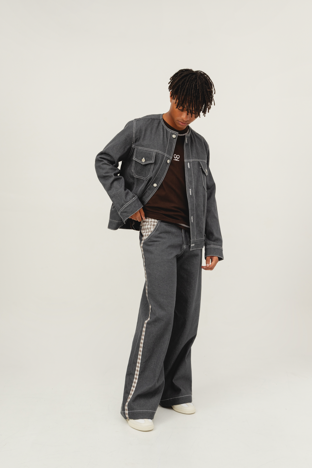 The Collarless Denim Jacket
