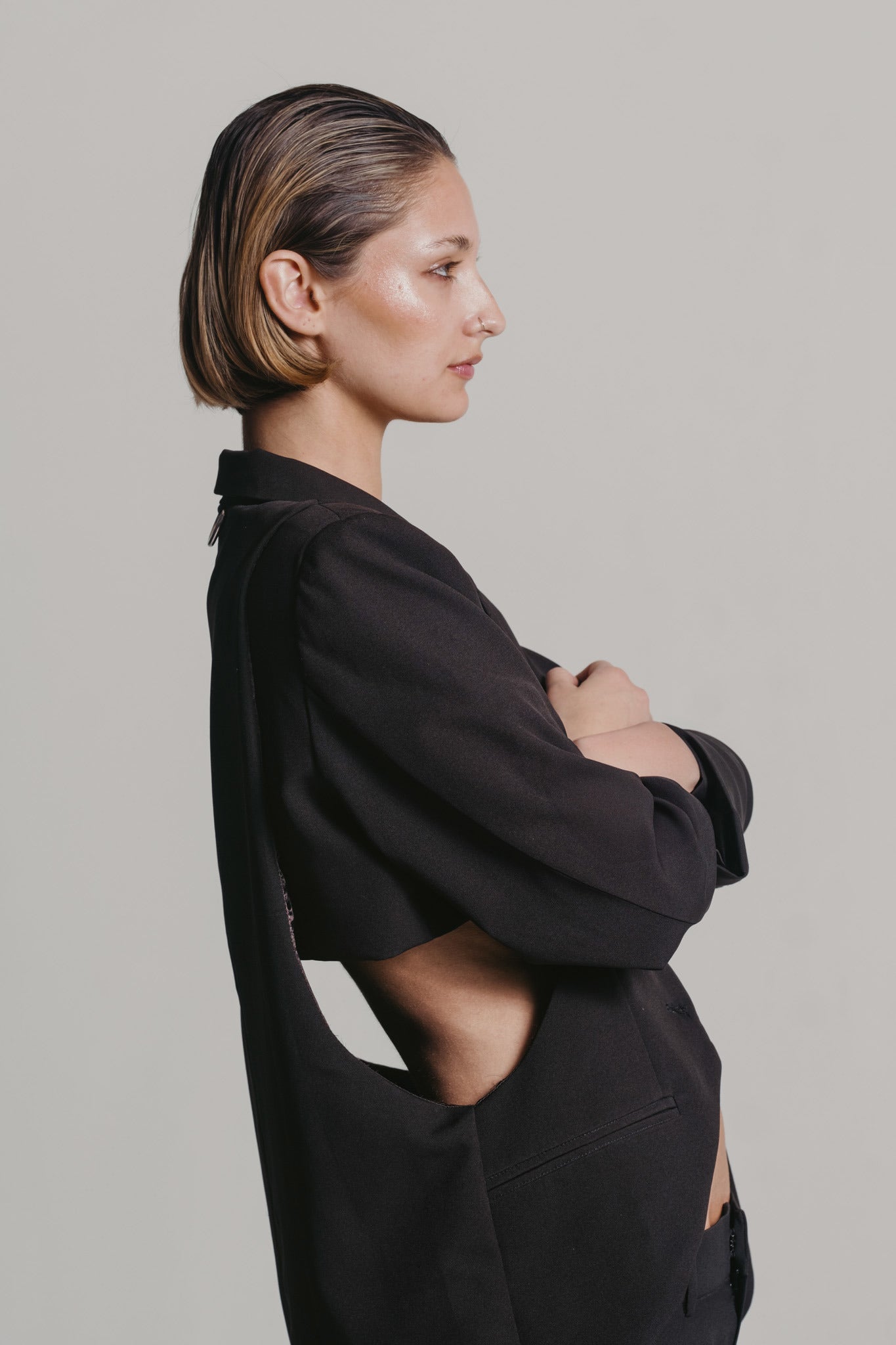 Asymmetrical Bi-Layered Blazer