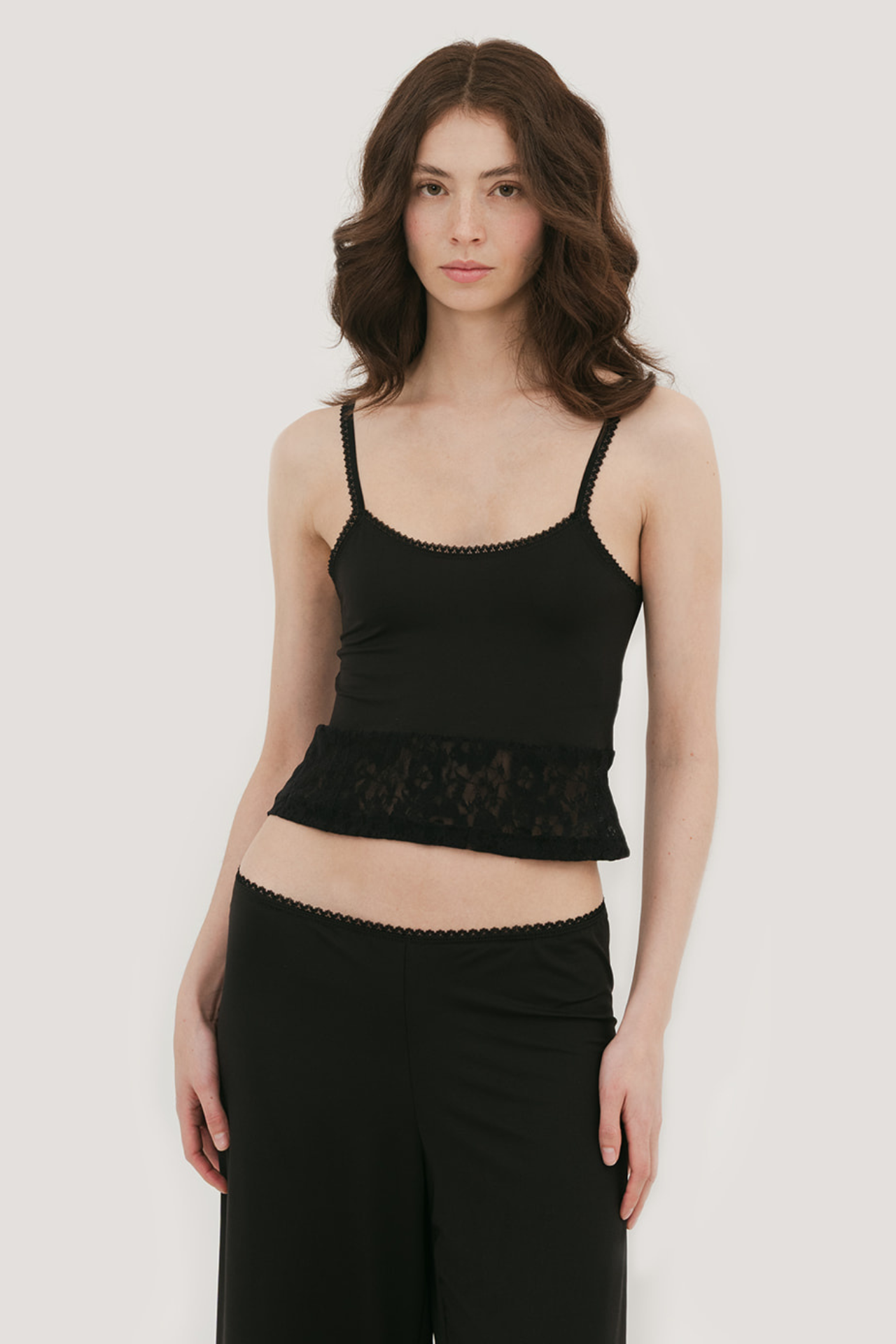 Nina Cotton & Lace Tank Top