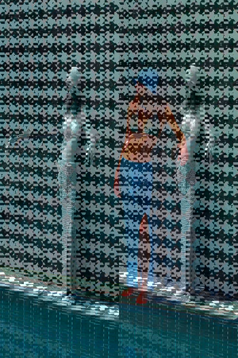 BLUE MERMAID KNITTED MAXI SKIRT