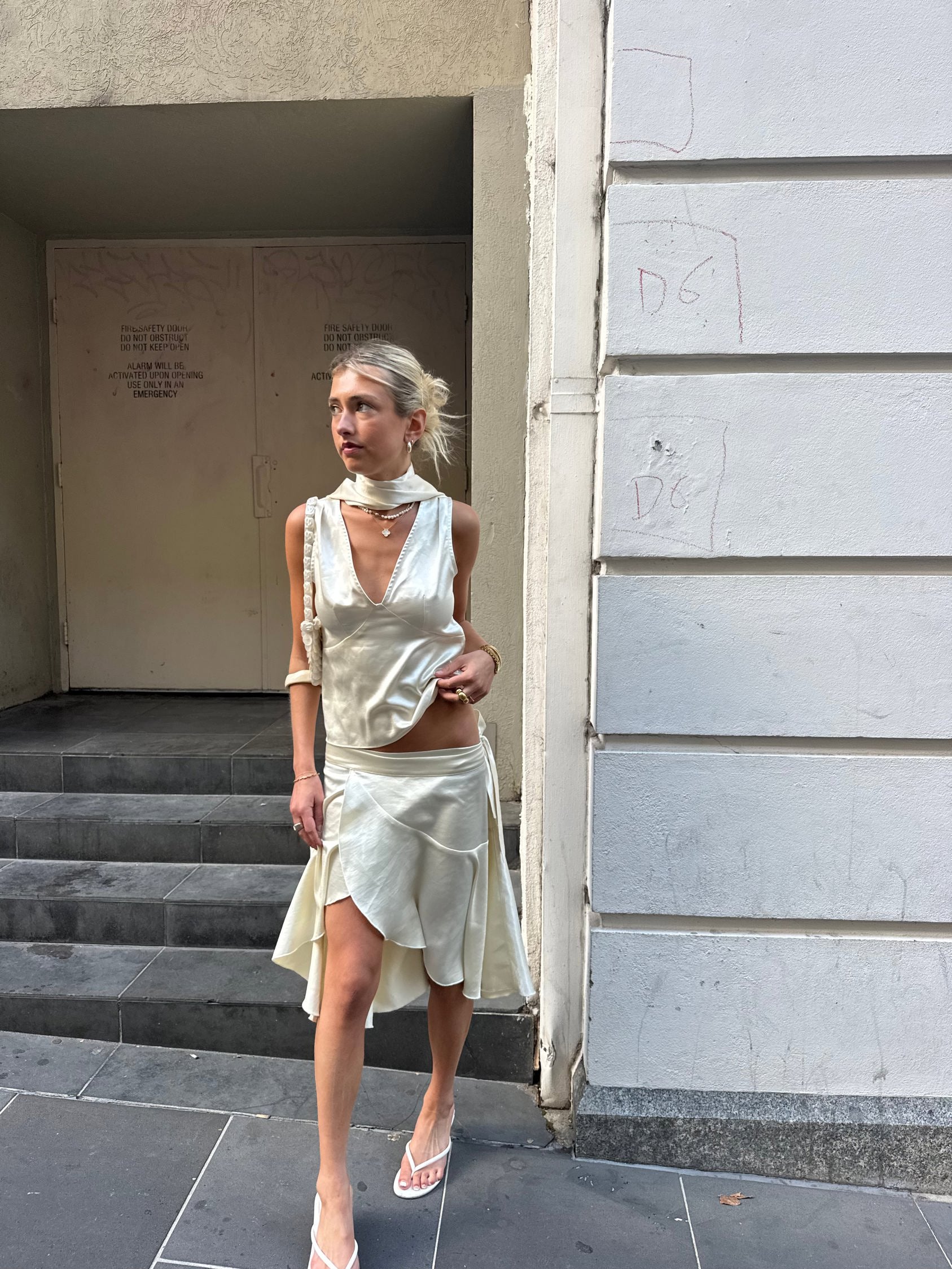 TAORMINA TOP + SCARF (sand)