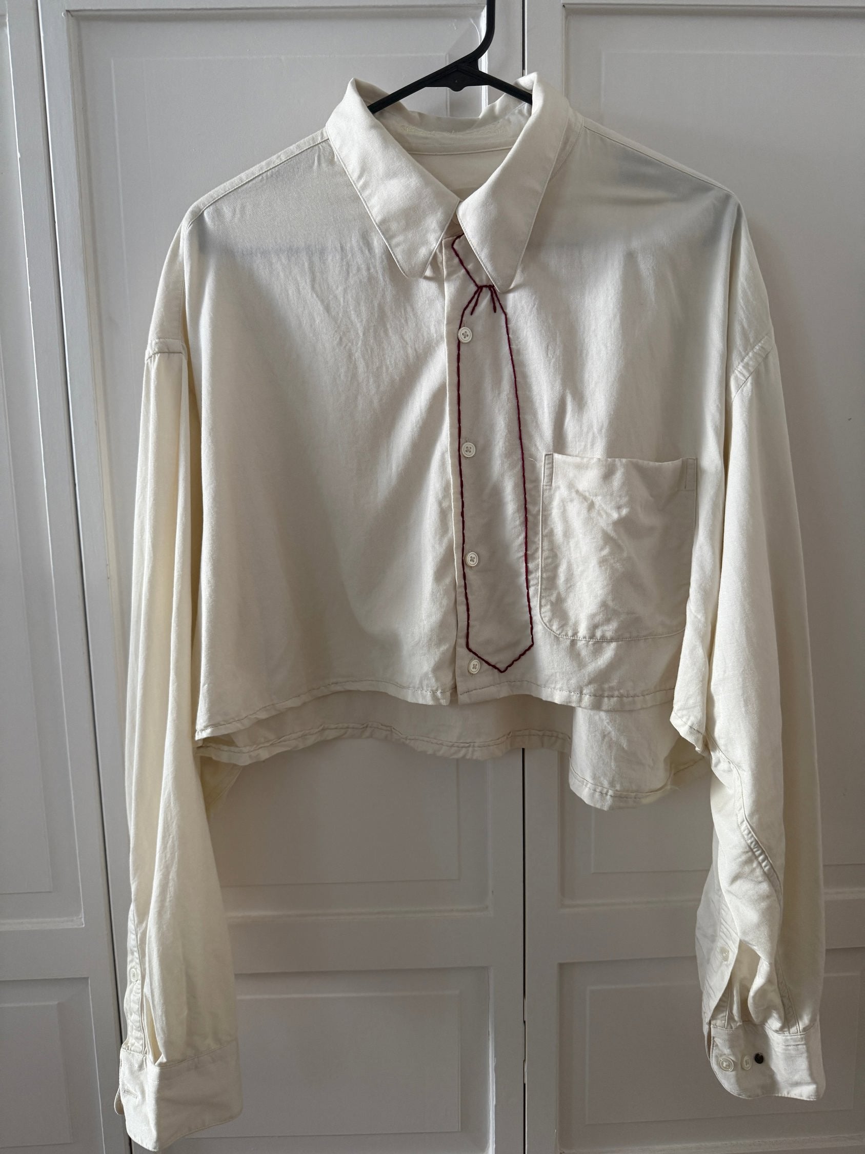 JG x ST Embroidered Cropped Button Down