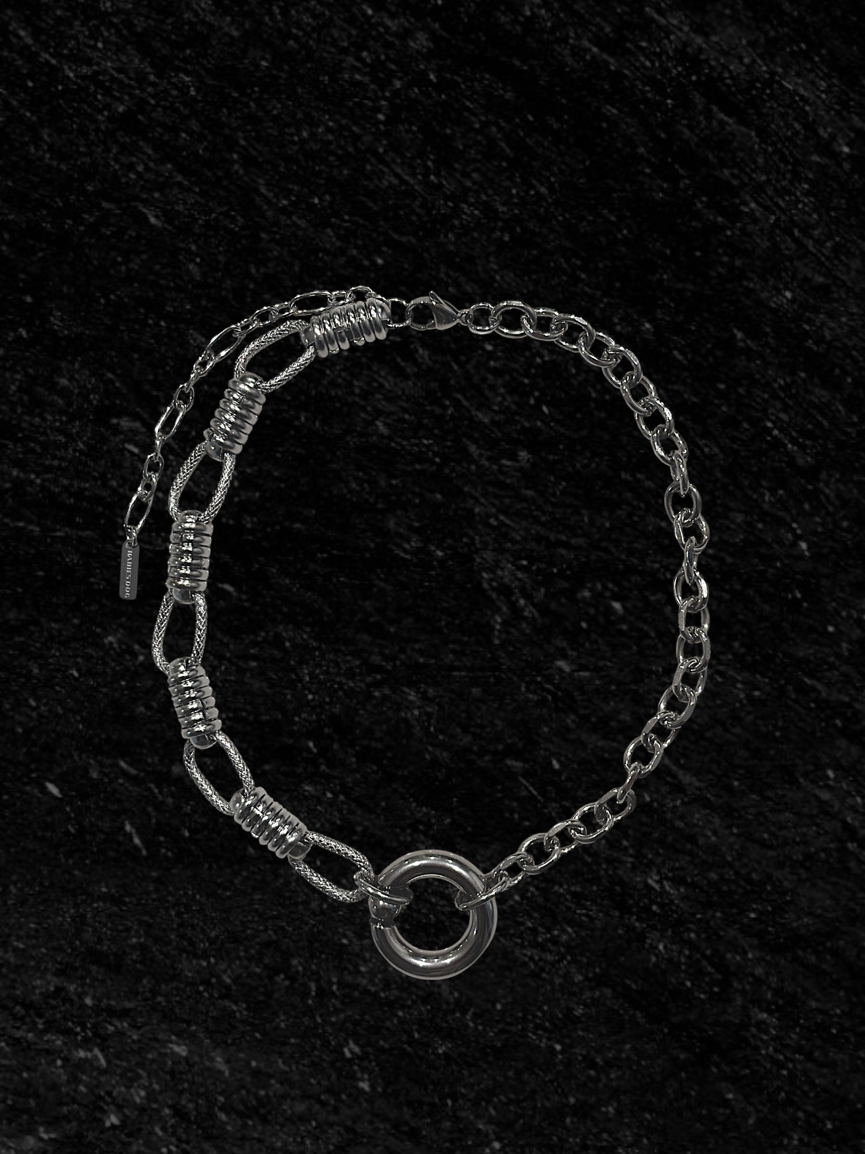 Asymmetrical Captive Ring Necklace