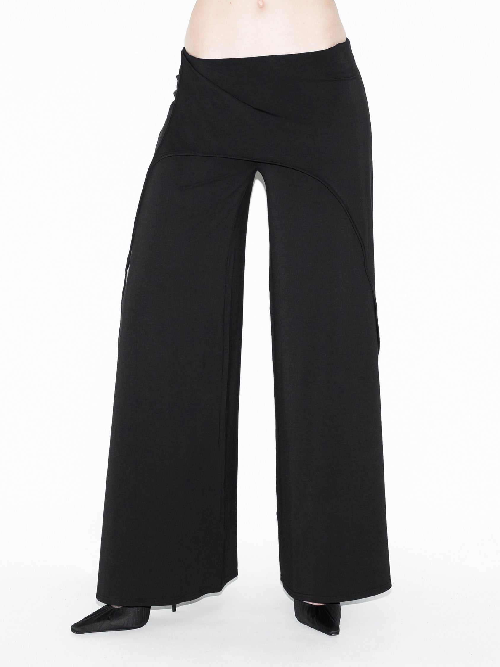 Draped Bat Pant Black