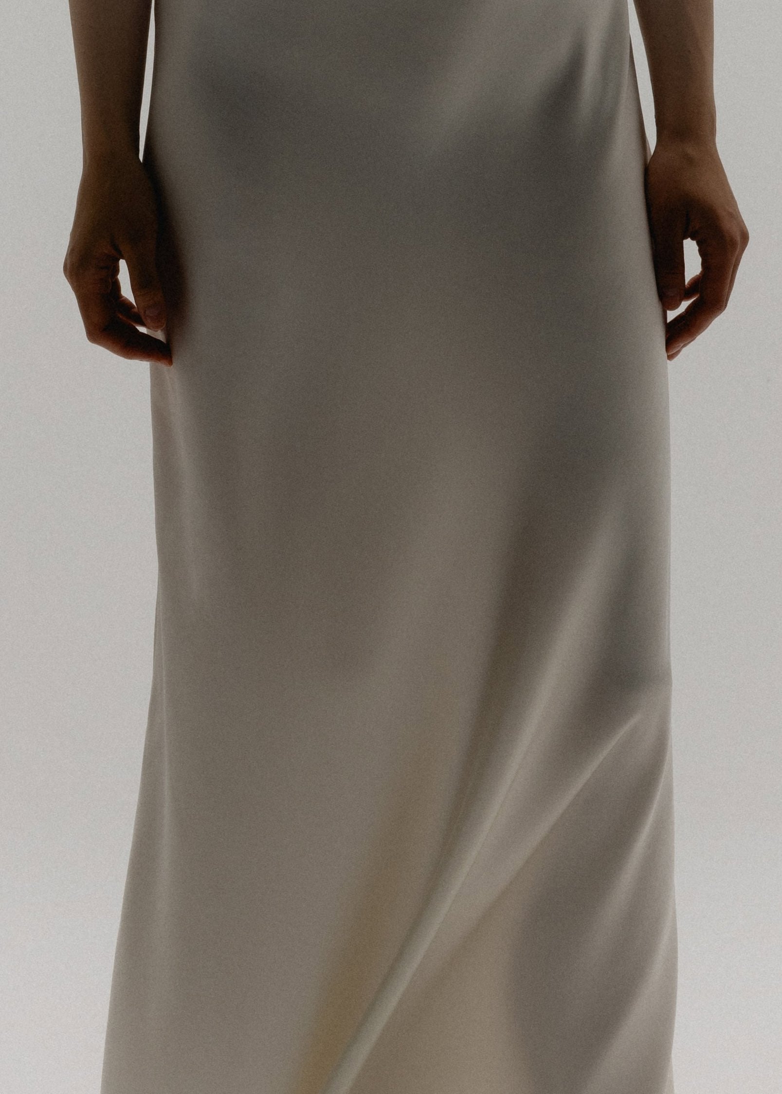 Maxi Silk Slip Dress in Milk White