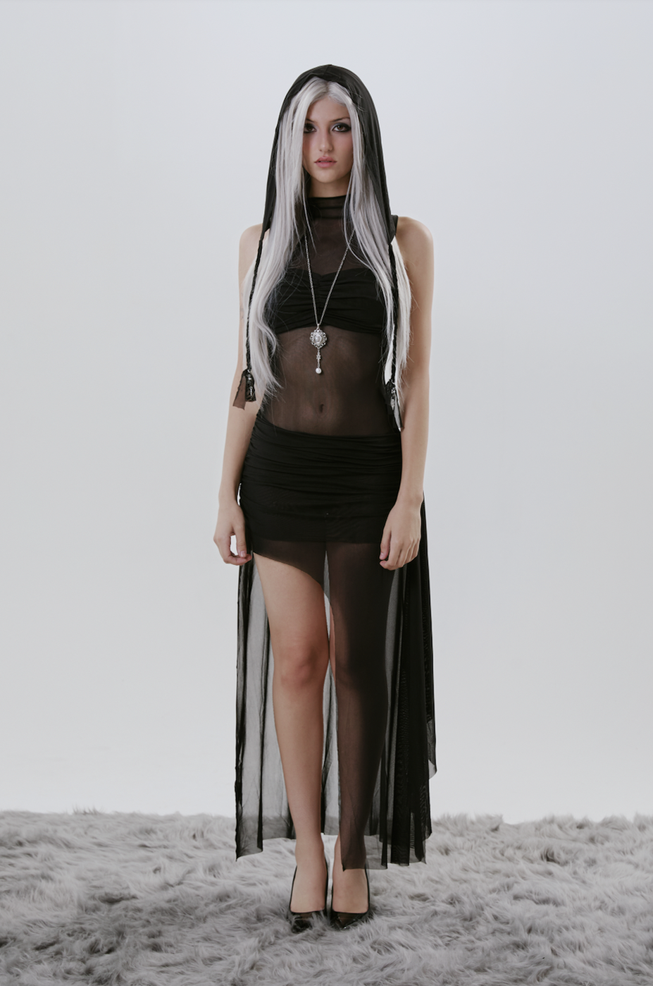 Obsidian Black New Nyx Dress with Hood