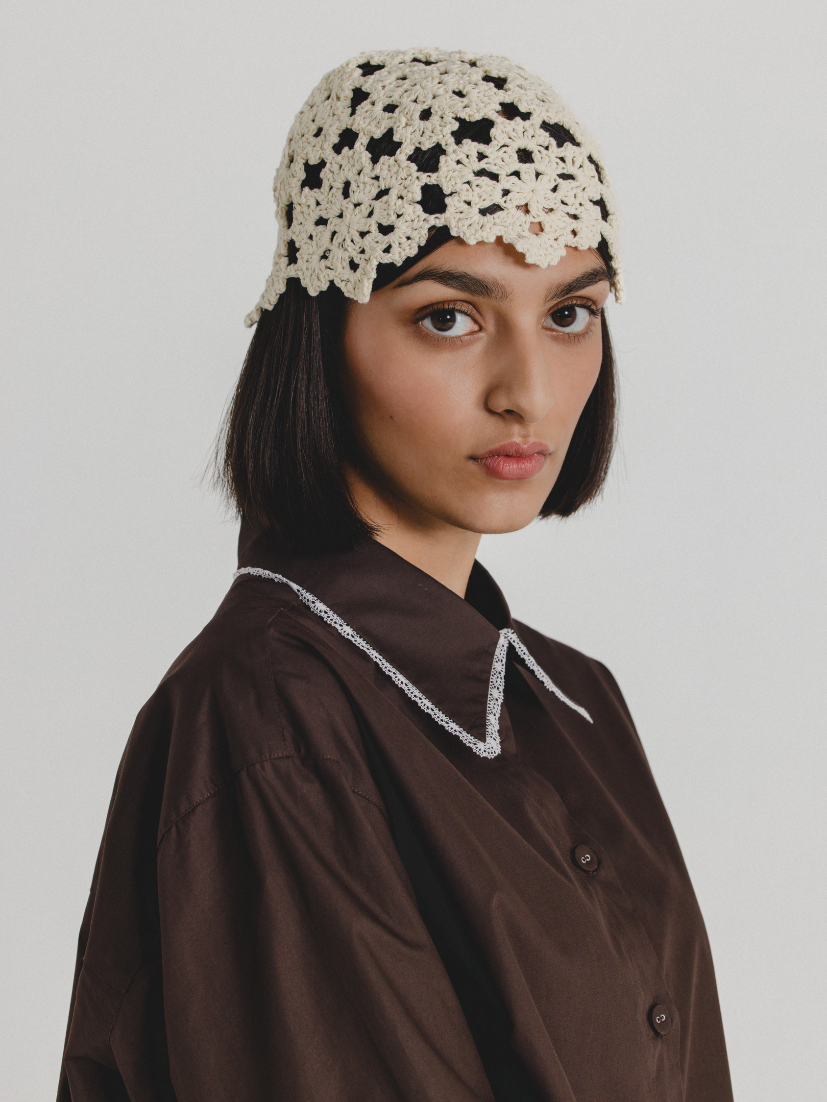 Cotton Poplin Oversized Shirt in Chocolate
