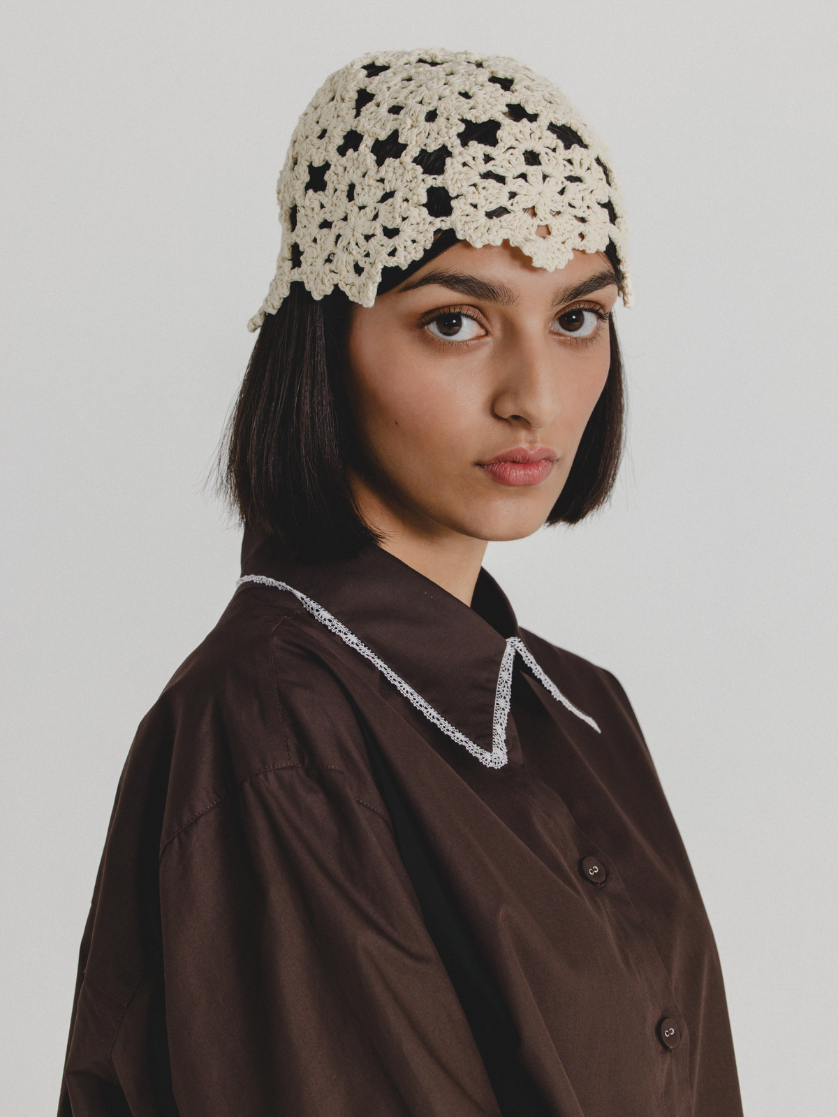 Cotton Poplin Oversized Shirt in Chocolate