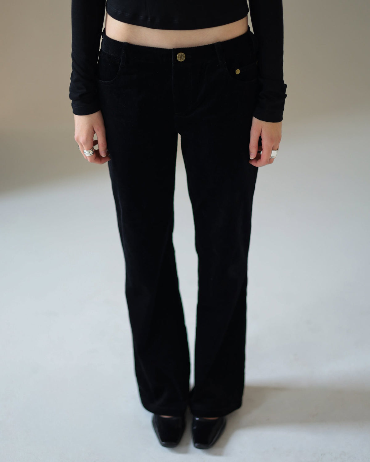 MUSE low rise corduroy pants - onyx