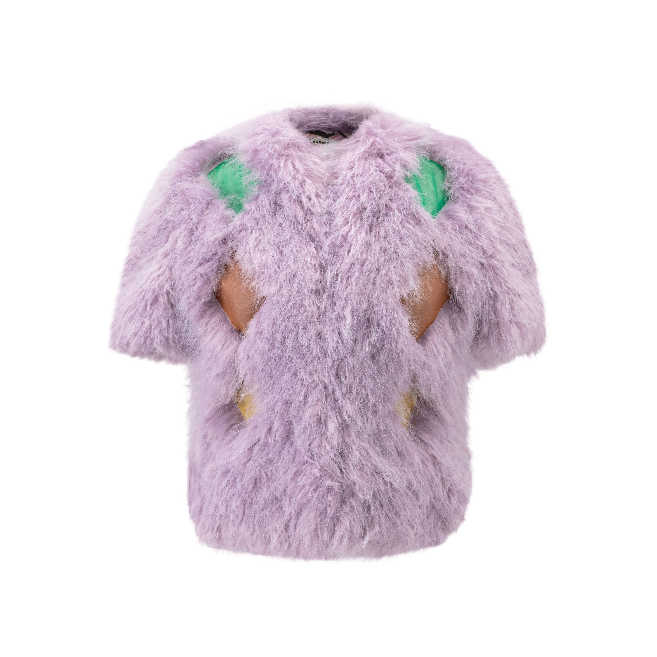 Lavender Faux Fur Patch Mini Coat