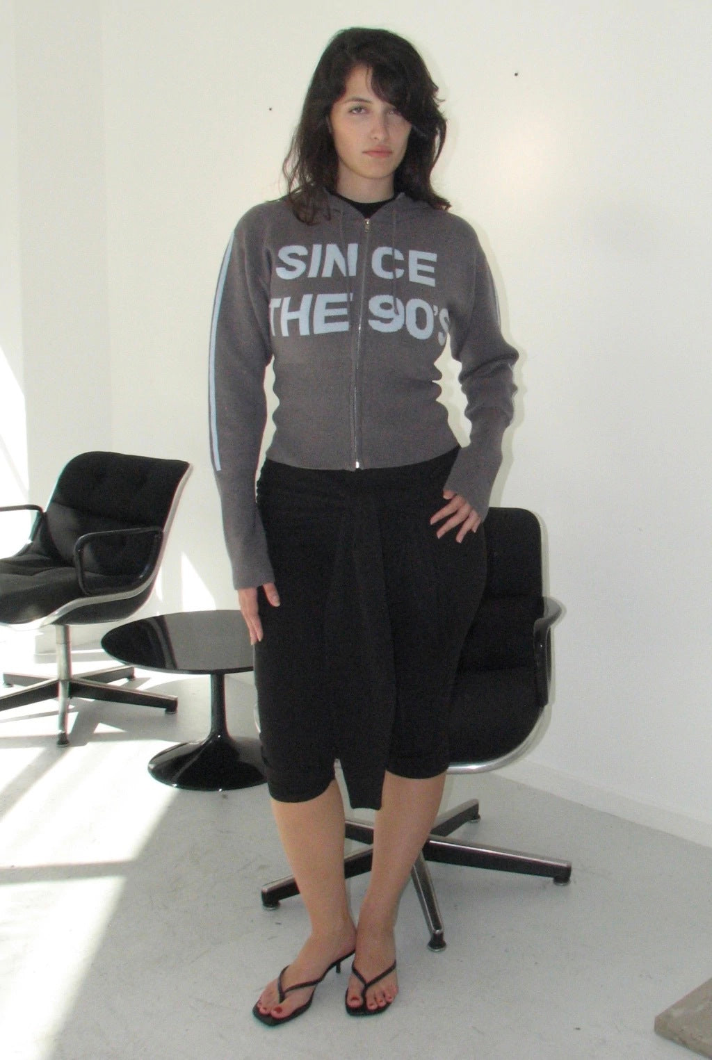 SWEATER SINCE THE 90'S - GREY WITH LIGHT BLUE LETTERS