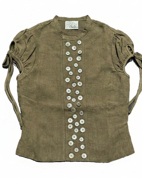 Multi-Button Sailor Top in Olive