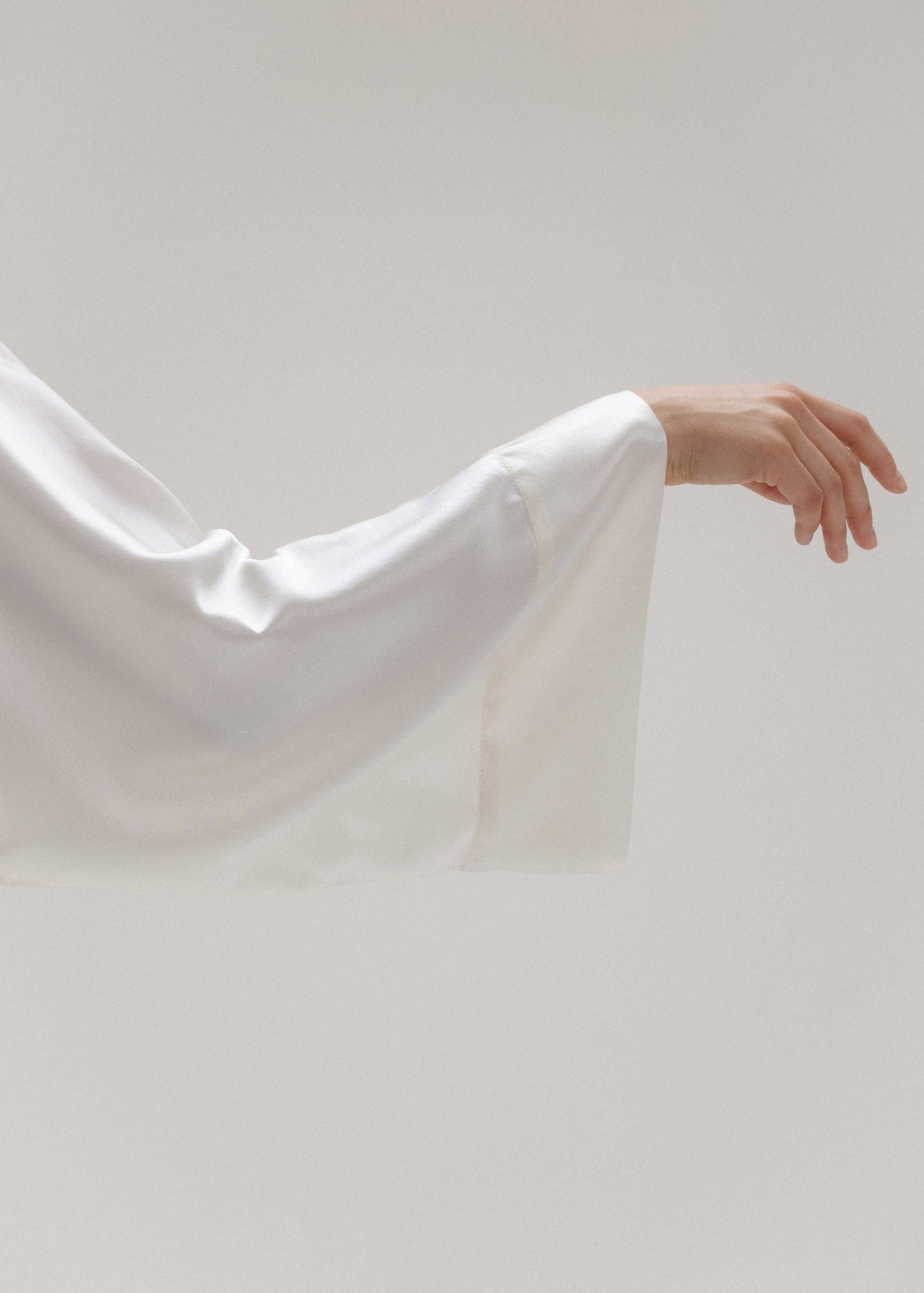 Silk Kimono Jacket Set in Milk White