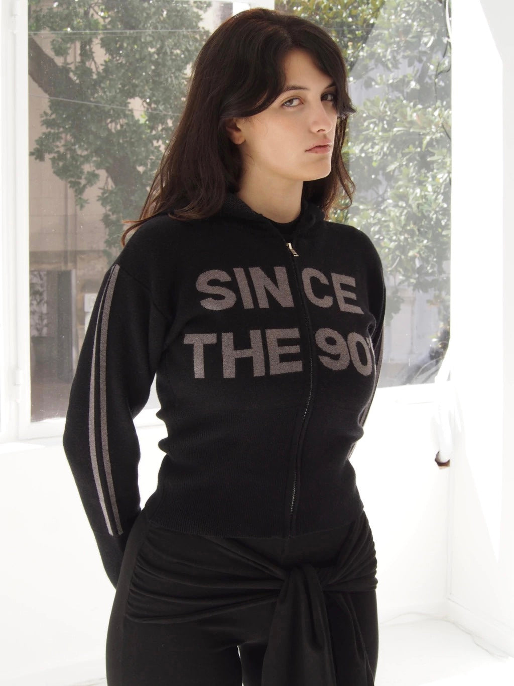 SWEATER SINCE THE 90'S - BLACK WITH GREY LETTERS