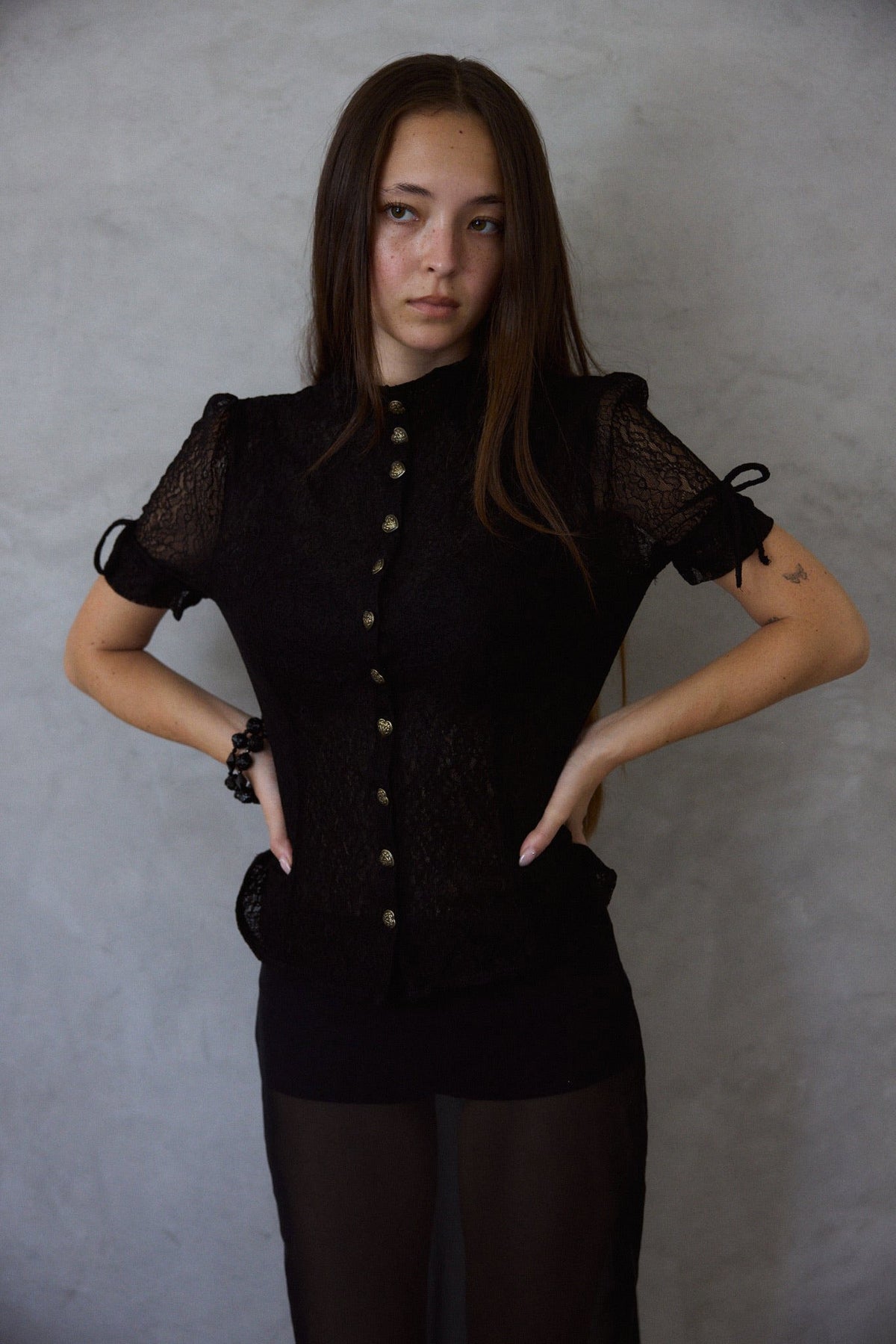 Violetta Top in Midnight Lace