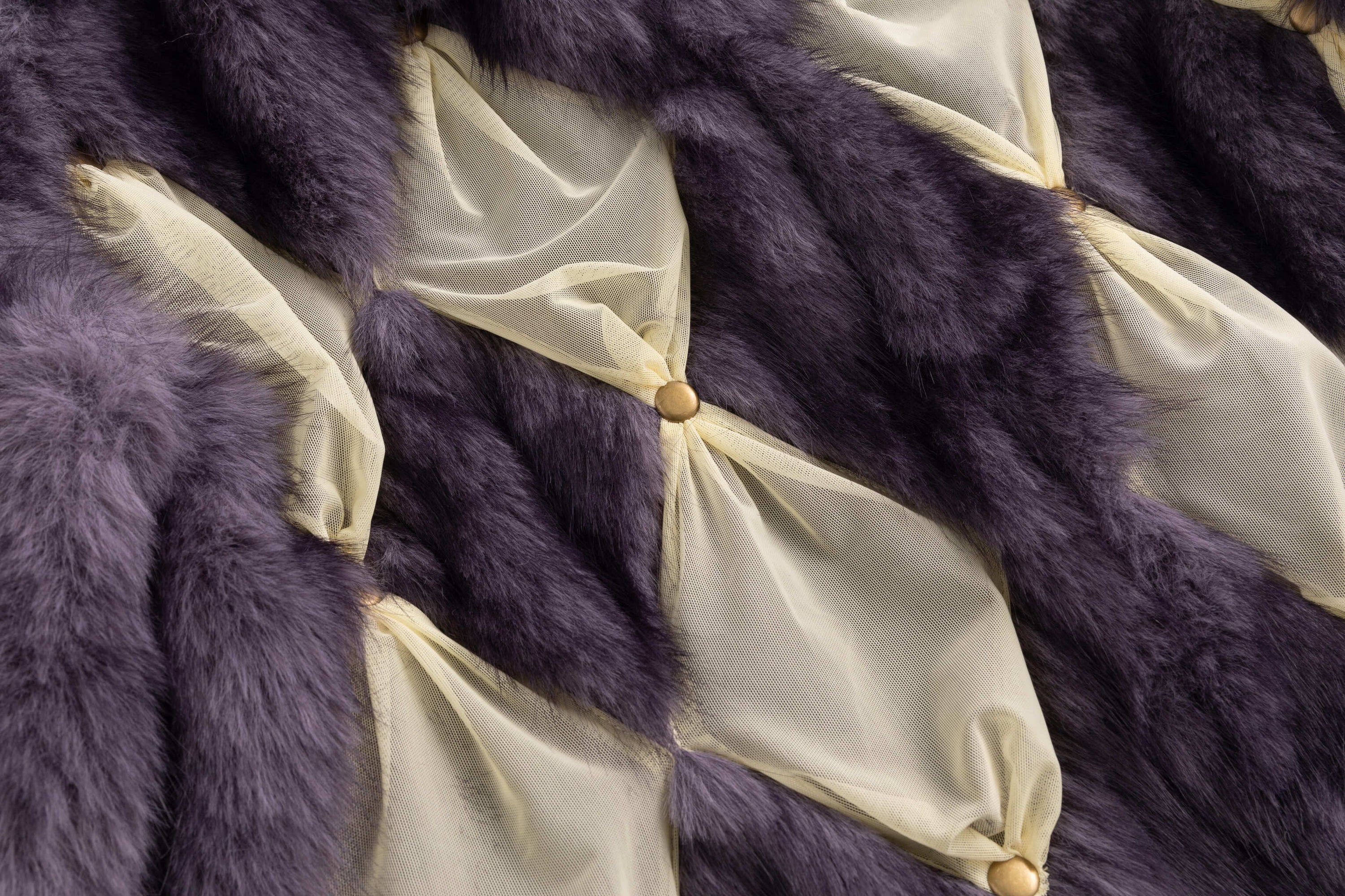 Lavender Faux Fur Diamond Patch Coat