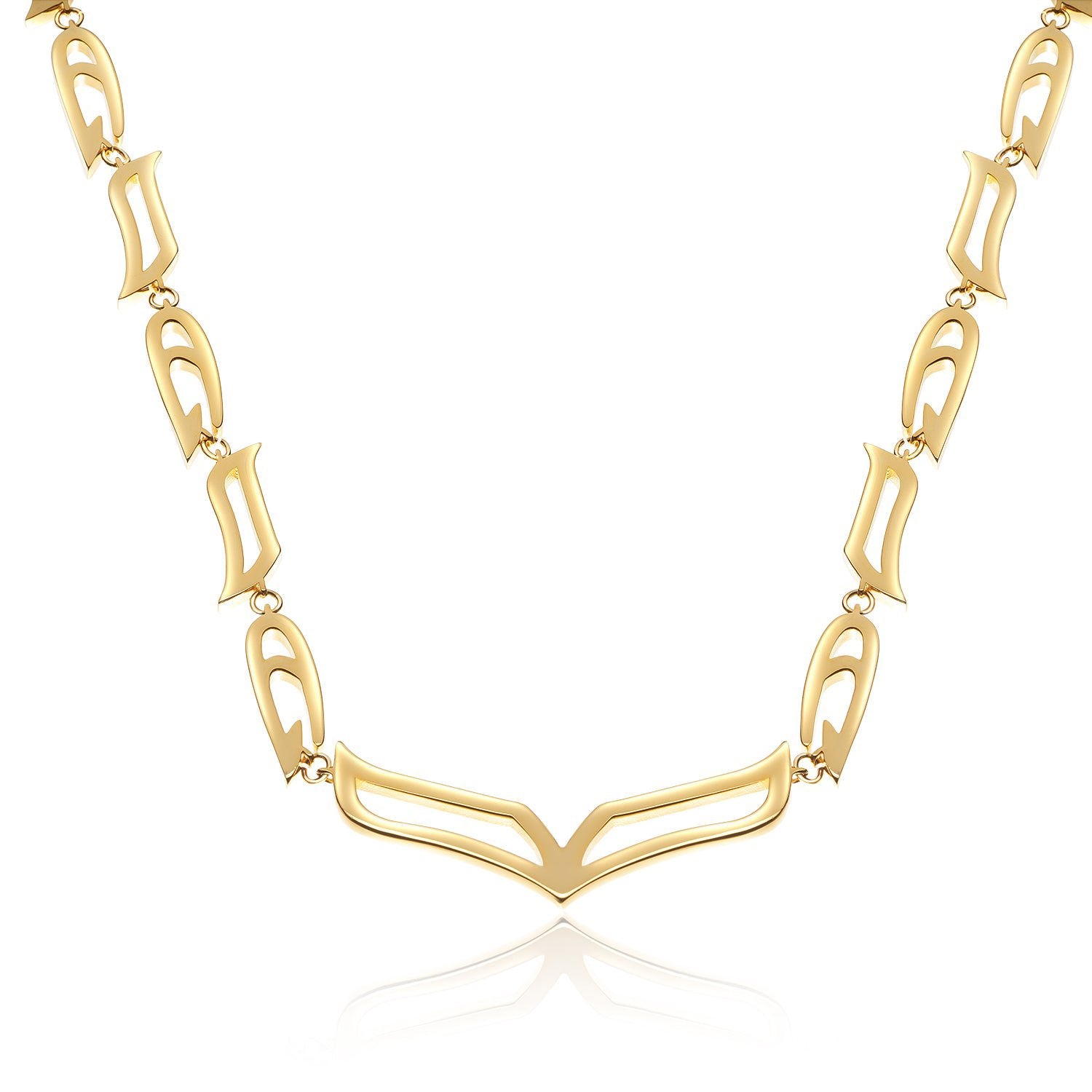 My Heart Soars|Chunky V-Link Silver Necklace