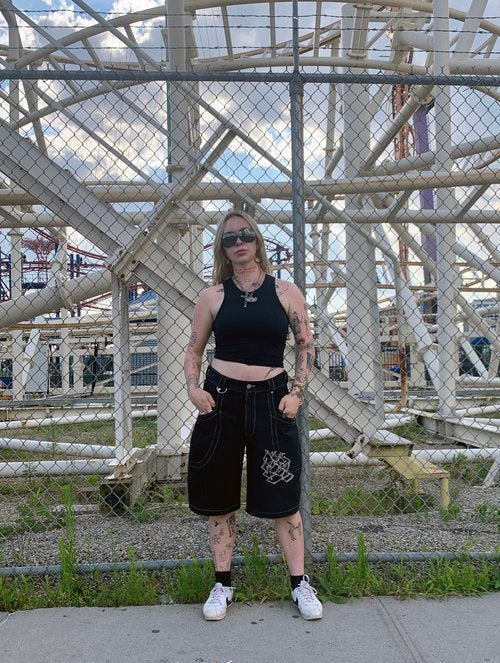 CHAIN EMBROIDERED SHORTS - MULTIPLE COLORS