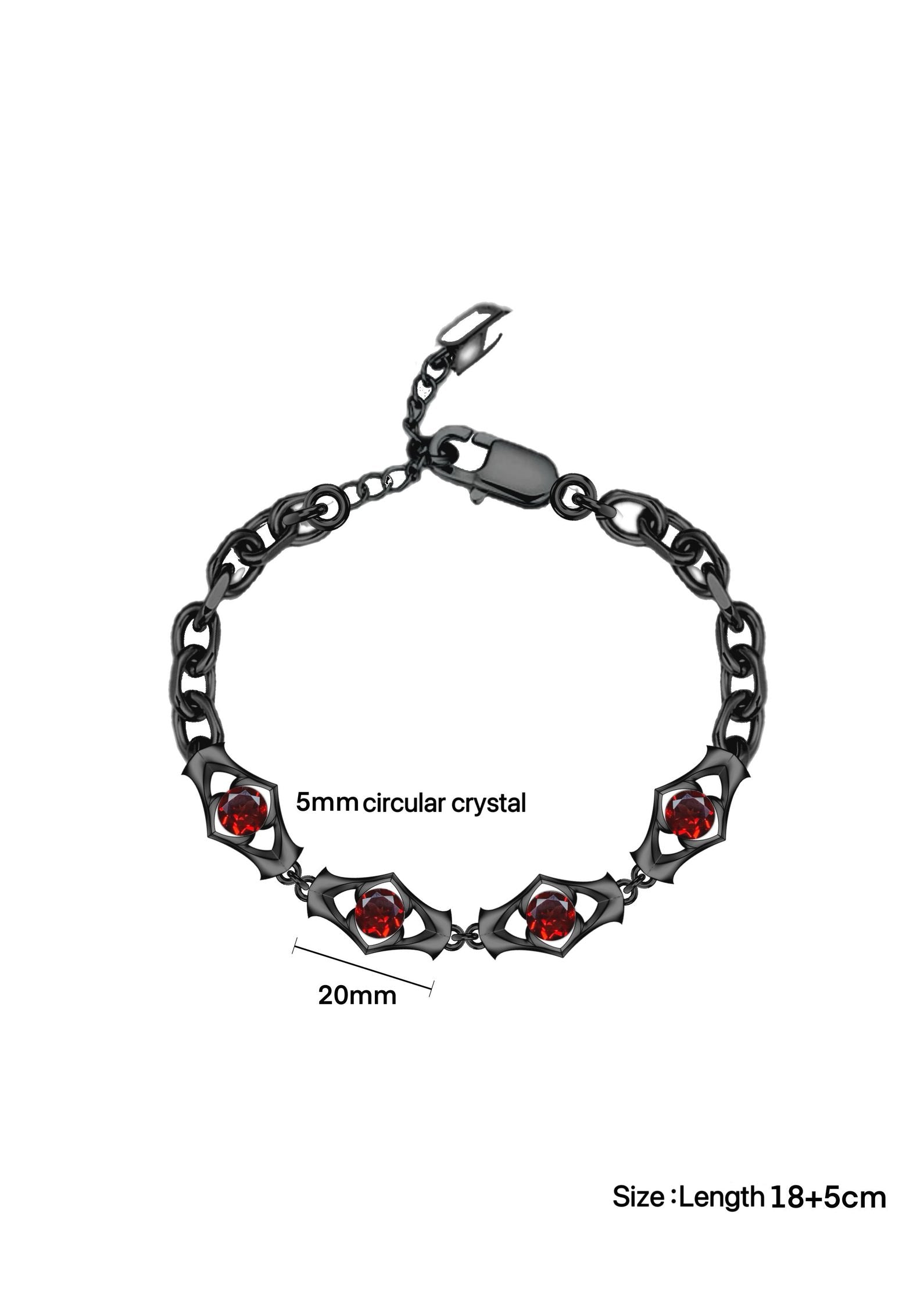 Orbit Bracelet | Matte Black & Garnet