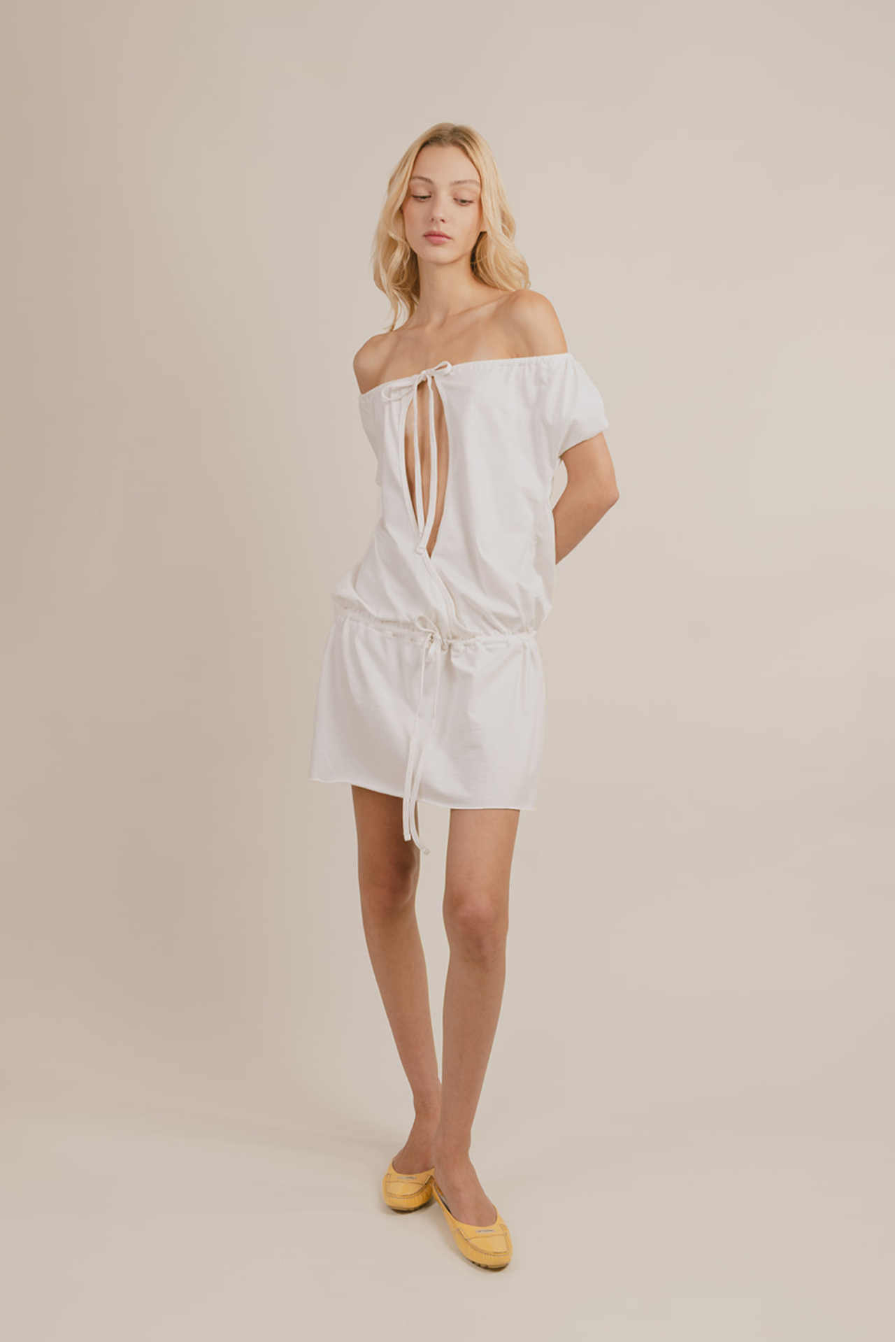 keyhole mini dress Lilac / 000 An elegant boat neckline features a front button closure that secures atop a flirty keyhole cutout True Blue Denim Keyhole Mini