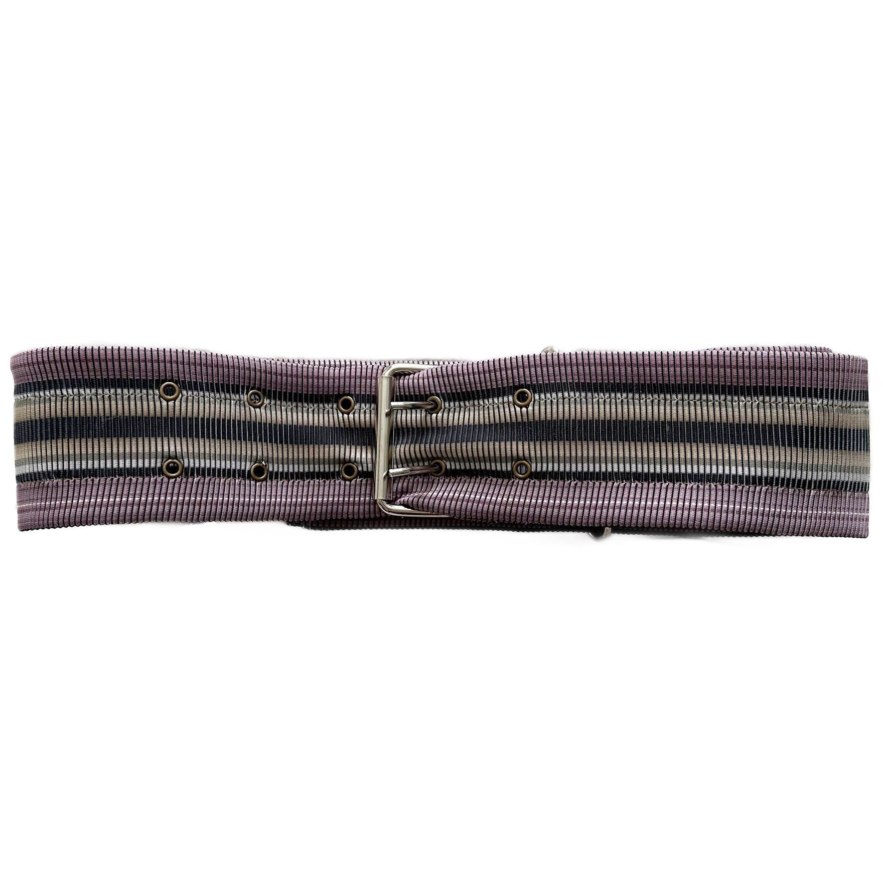 Purple Stripe Two-Tone Rib Seaweed Belt