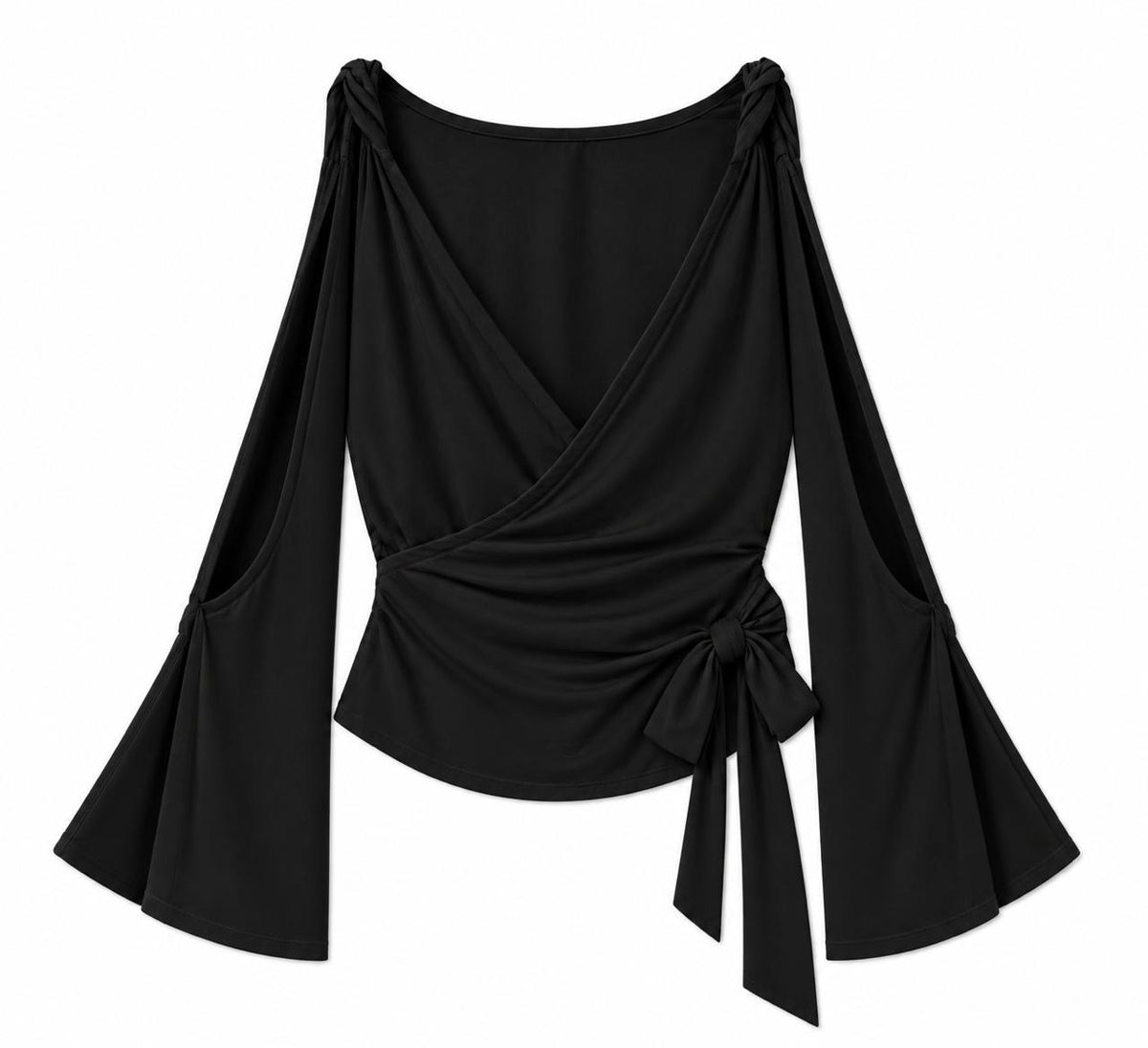 KYRA TWISTED WRAPTOP - CHARCOAL