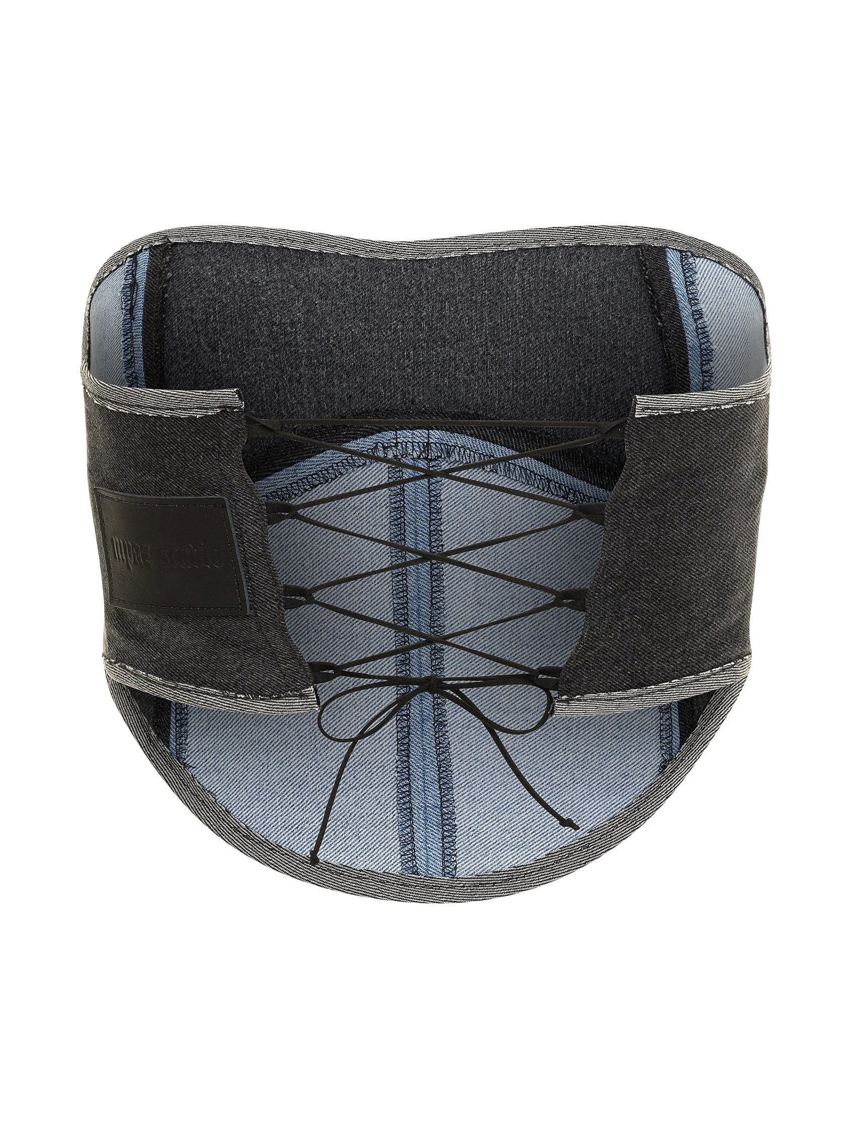 DENIM CHERRY CORSET TOP