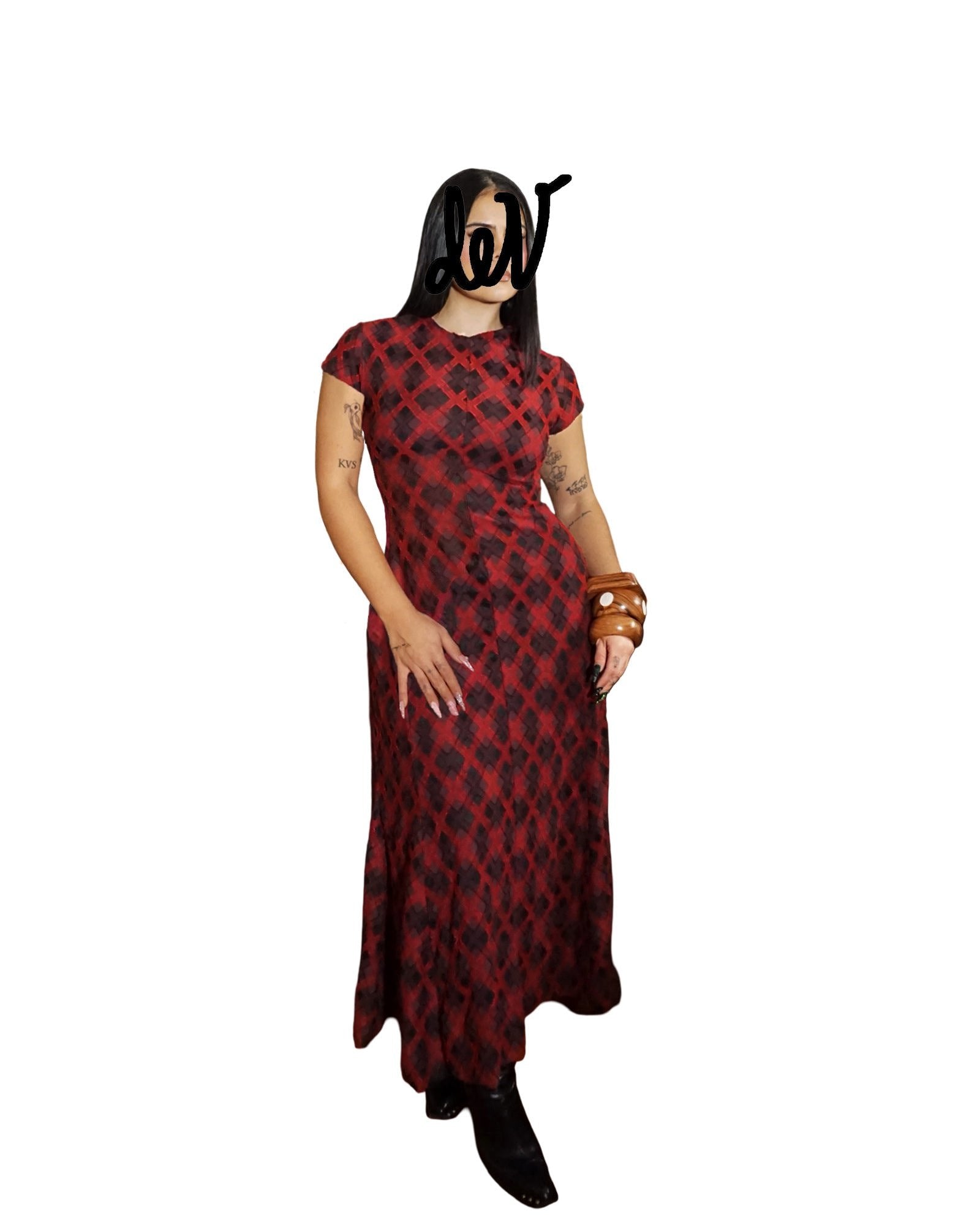 Lindura Dress-Oxblood Plaid