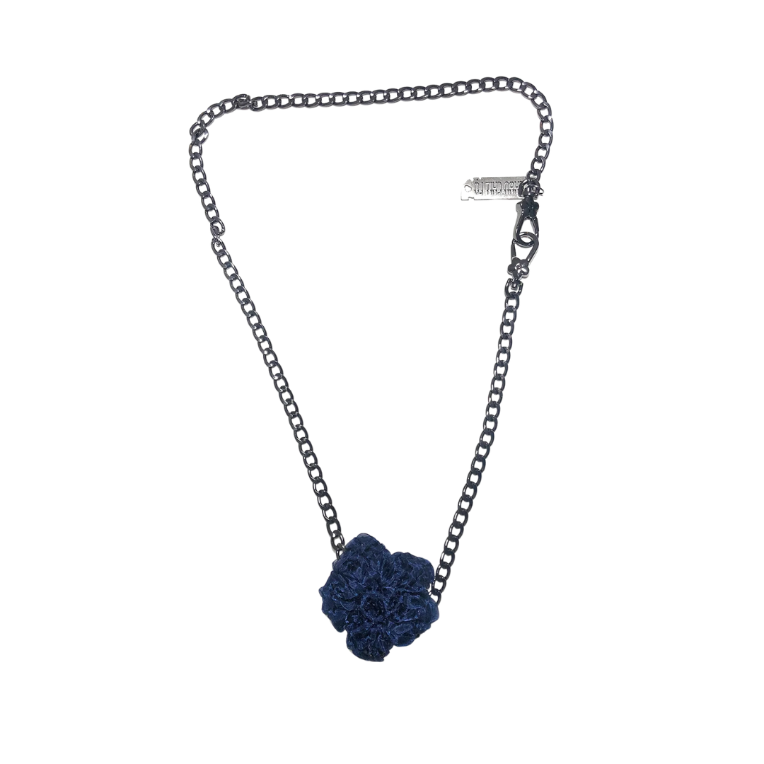 Signature Hand Crochet Flower Belt / Keychain_ Navy