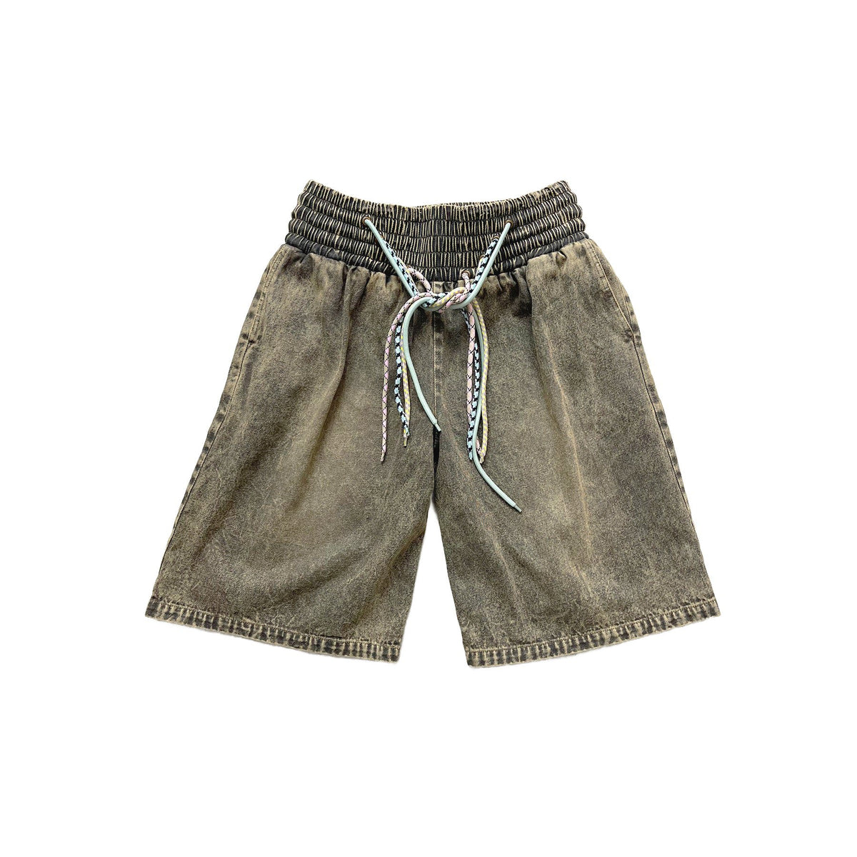 4-string Oversized Denim Shorts Washout Gray