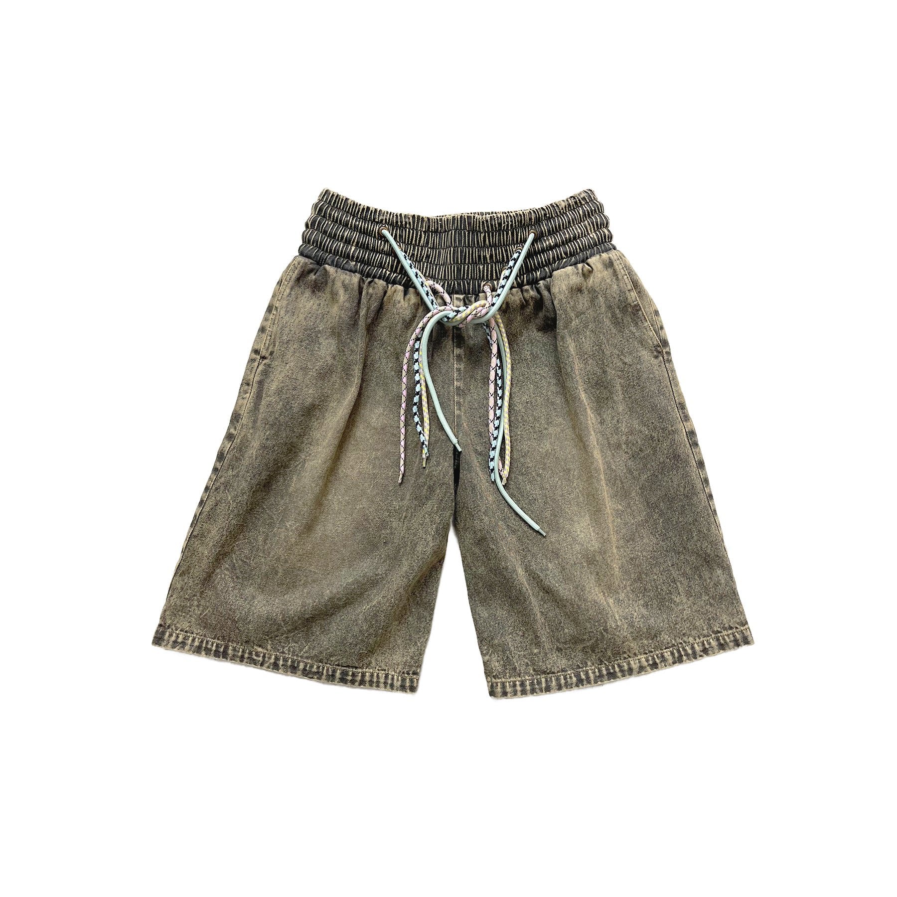 4-string Oversized Denim Shorts Washout Gray