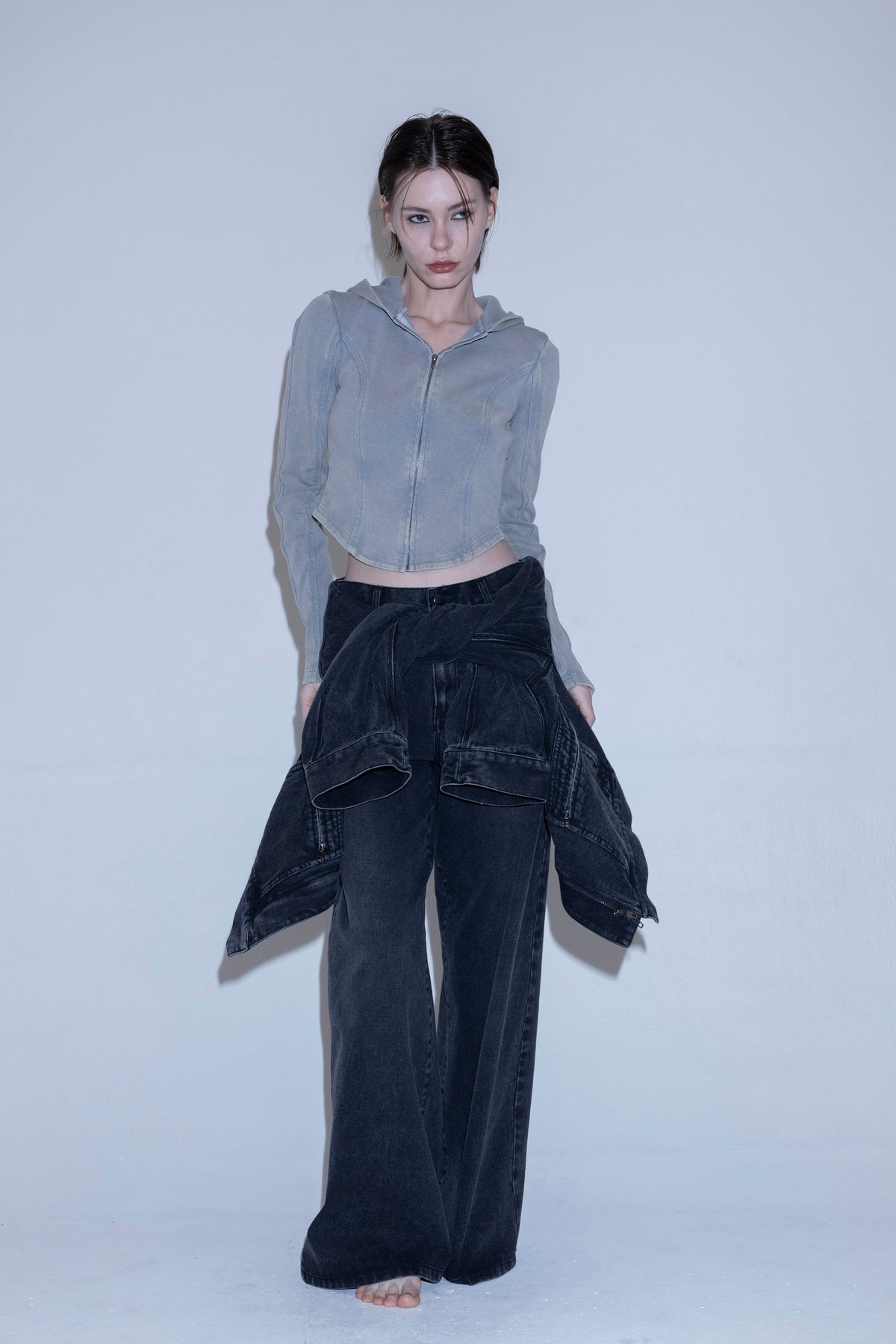 Angle denim pants