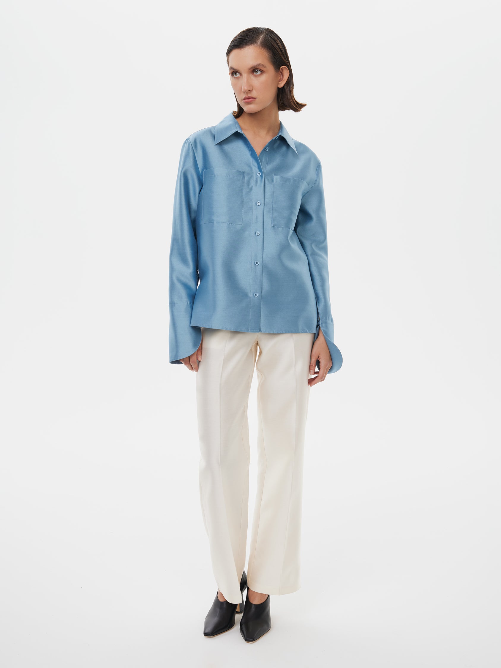Calla Shirt in Steel Blue