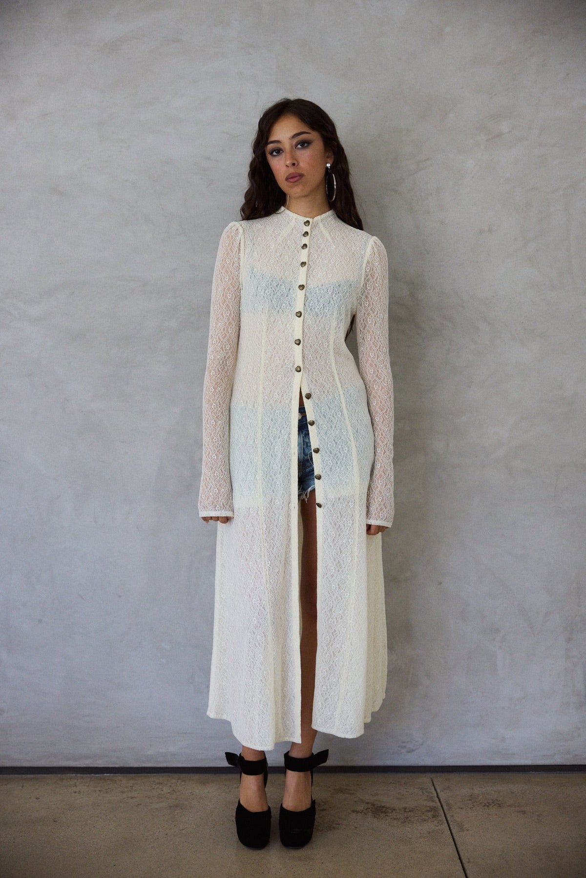 Violetta Duster in Sandstone Lace